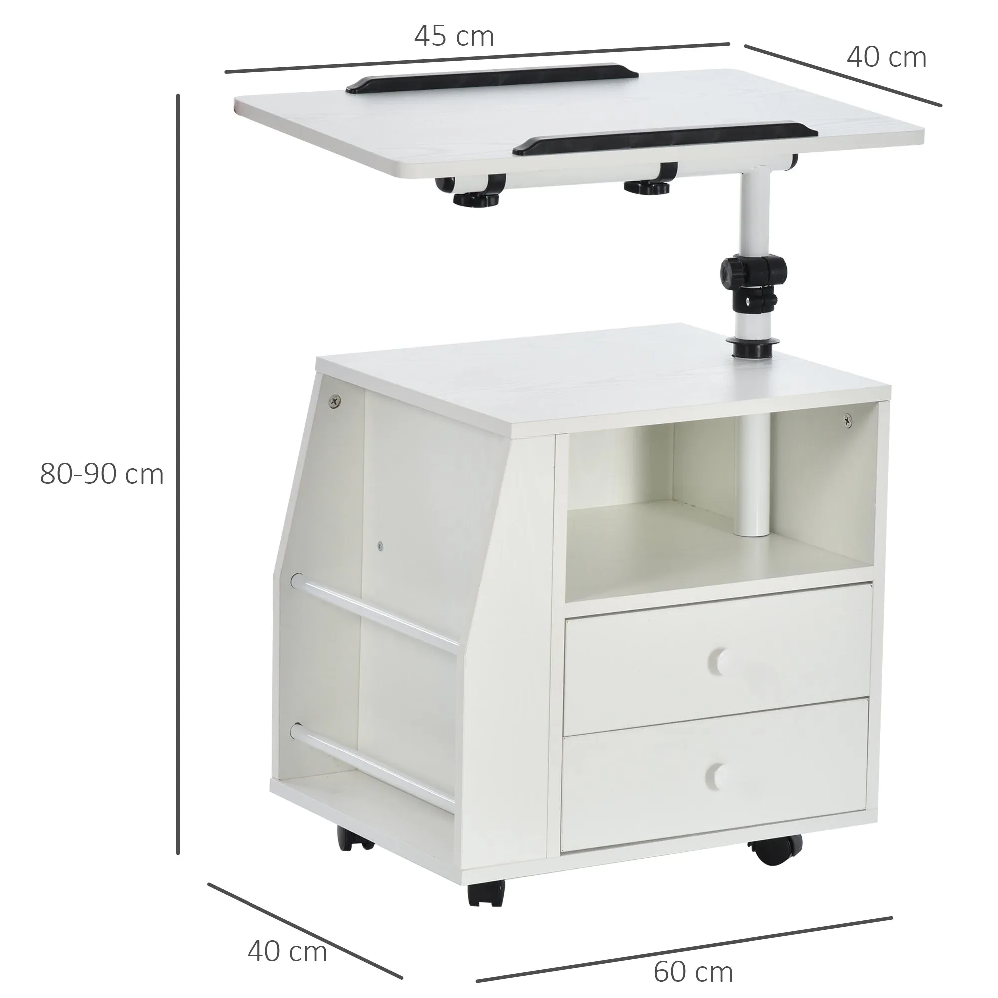 HOMCOM Mobile End Table