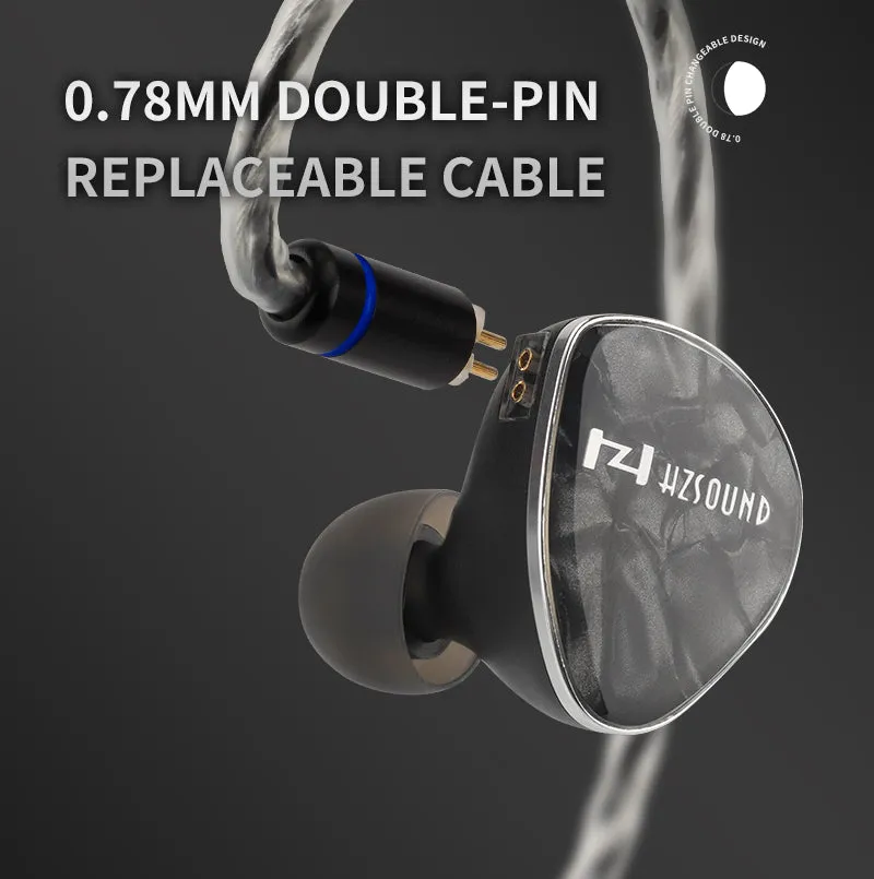 【HZSOUND Luna】In Ear Monitor Wired Earbuds Headphones, CNC Metal Shell, 0.78mm Double-pin Replaceable Cable, Leather Bag