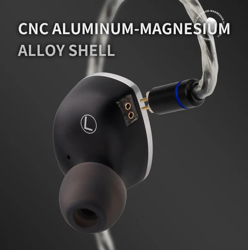 【HZSOUND Luna】In Ear Monitor Wired Earbuds Headphones, CNC Metal Shell, 0.78mm Double-pin Replaceable Cable, Leather Bag