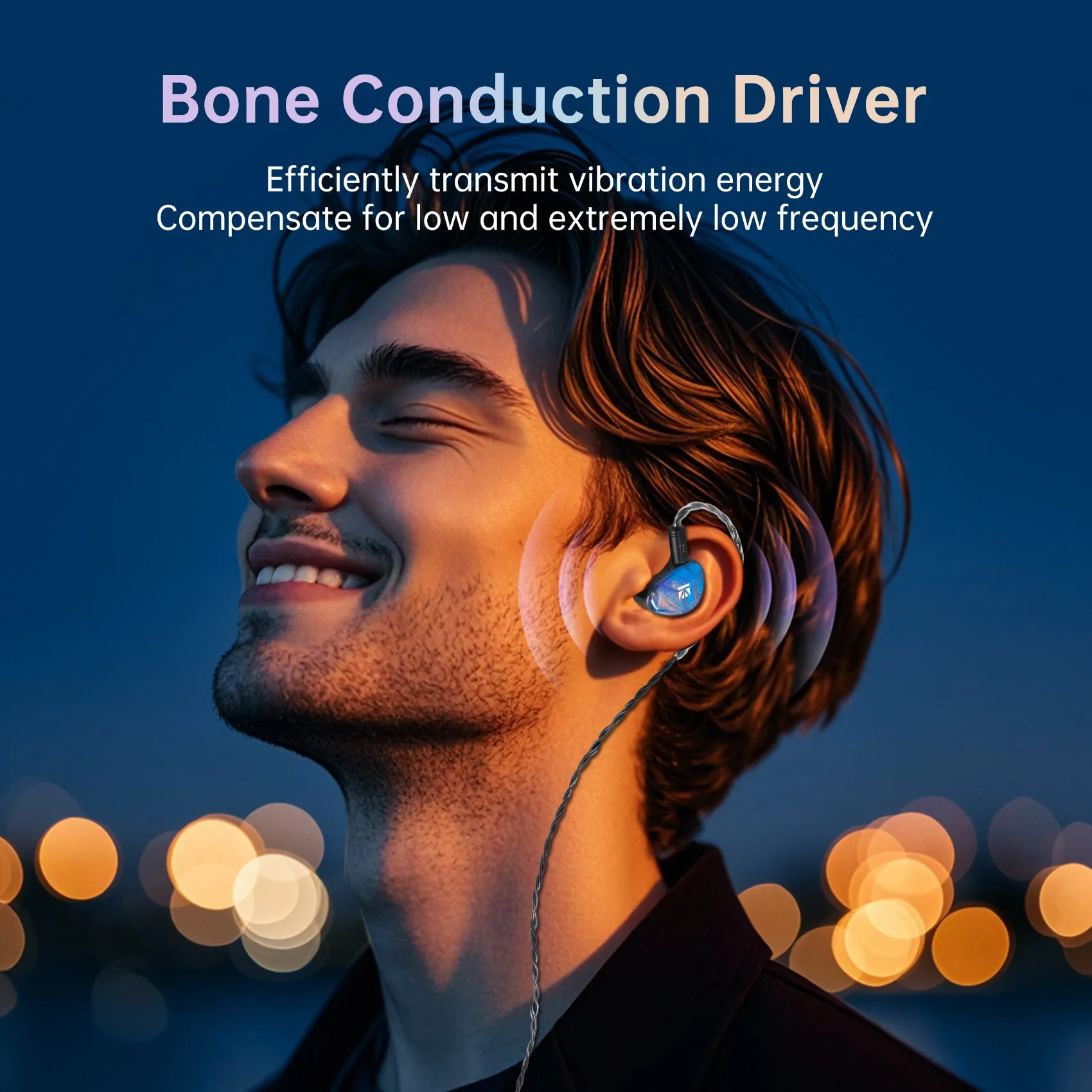 【KBEAR KB02】 Best Bass In-ear Earphones Beryllium Dynamic Driver Hybrid HiFi Elastic-piece Type Bone Conduction Best IEM Headphones for singers