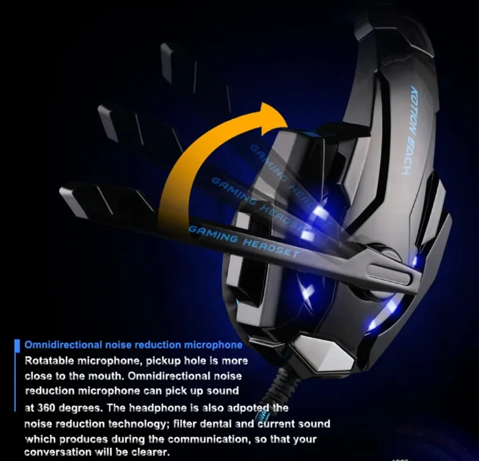 Kotion G9000 Wired Noise Cancelling Surround Sound Gaming Headset with LED Light
