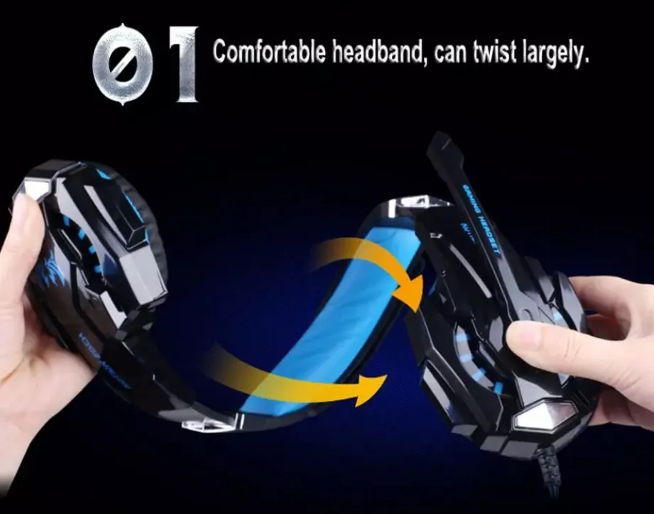 Kotion G9000 Wired Noise Cancelling Surround Sound Gaming Headset with LED Light