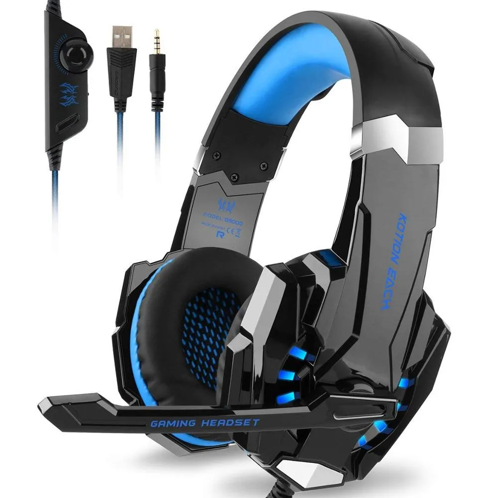 Kotion G9000 Wired Noise Cancelling Surround Sound Gaming Headset with LED Light