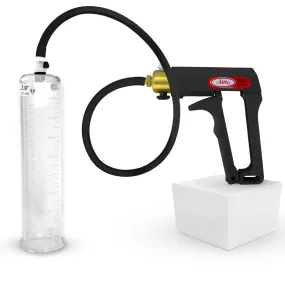 LeLuv Maxi Penis Pump | Black/Grey Handle, Silicone Hose, No Gauge | Round Flange Cylinder