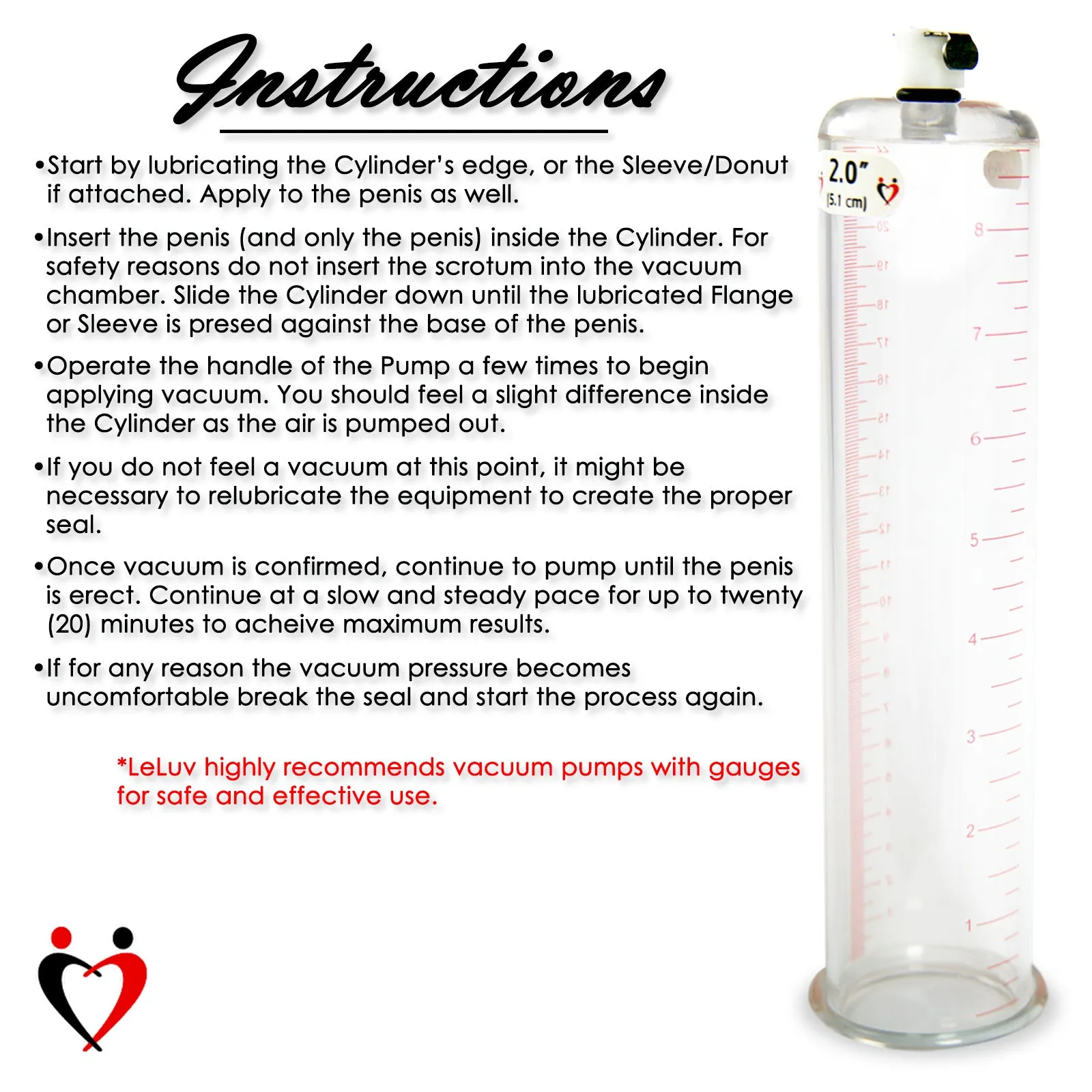 LeLuv Maxi Penis Pump | Black/Grey Handle, Silicone Hose, No Gauge | Round Flange Cylinder