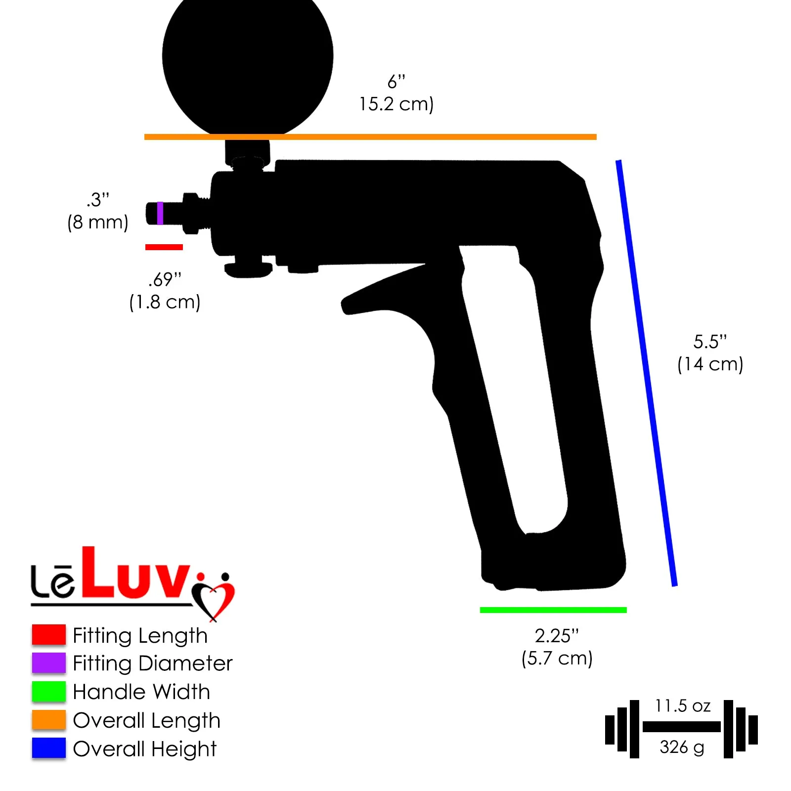 LeLuv Maxi Penis Pump | Blue Handle/Silicone Hose   Gauge/Protected Gauge | Round Flange Cylinder