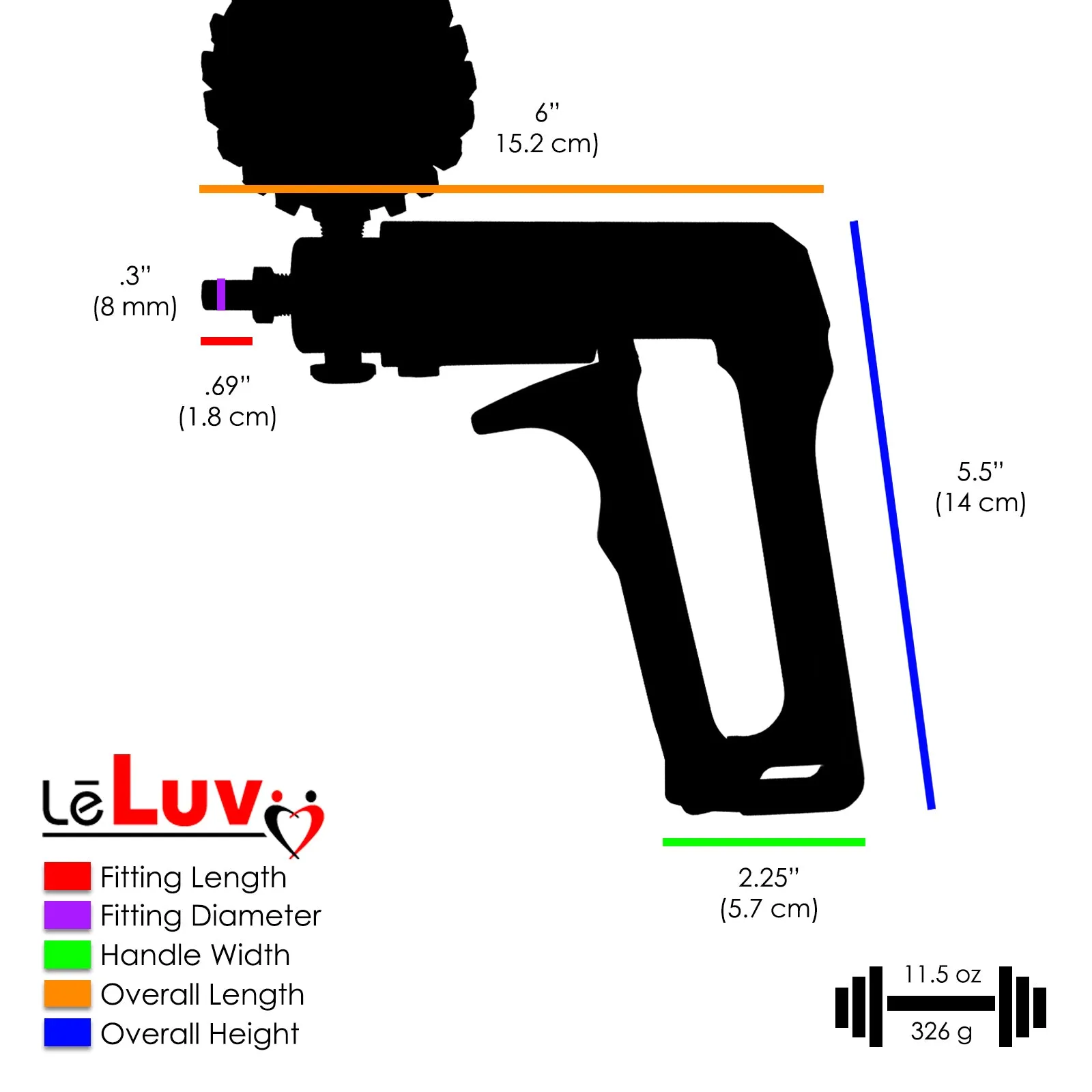 LeLuv Maxi Penis Pump | Red/Pink Handle, Silicone Hose, No Gauge | Round Flange Cylinder