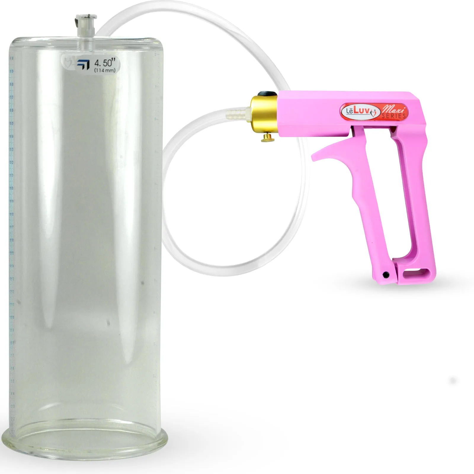 LeLuv Maxi Penis Pump with Clear Hose | Round Flange Cylinder