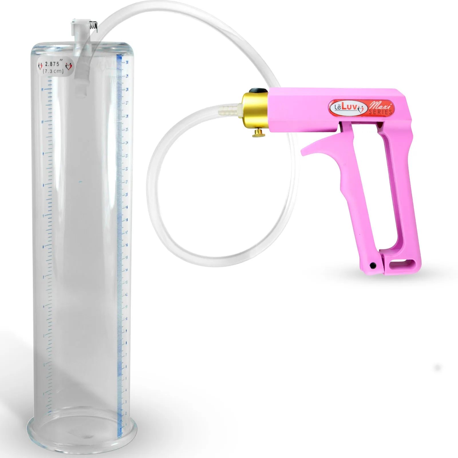 LeLuv Maxi Penis Pump with Clear Hose | Round Flange Cylinder