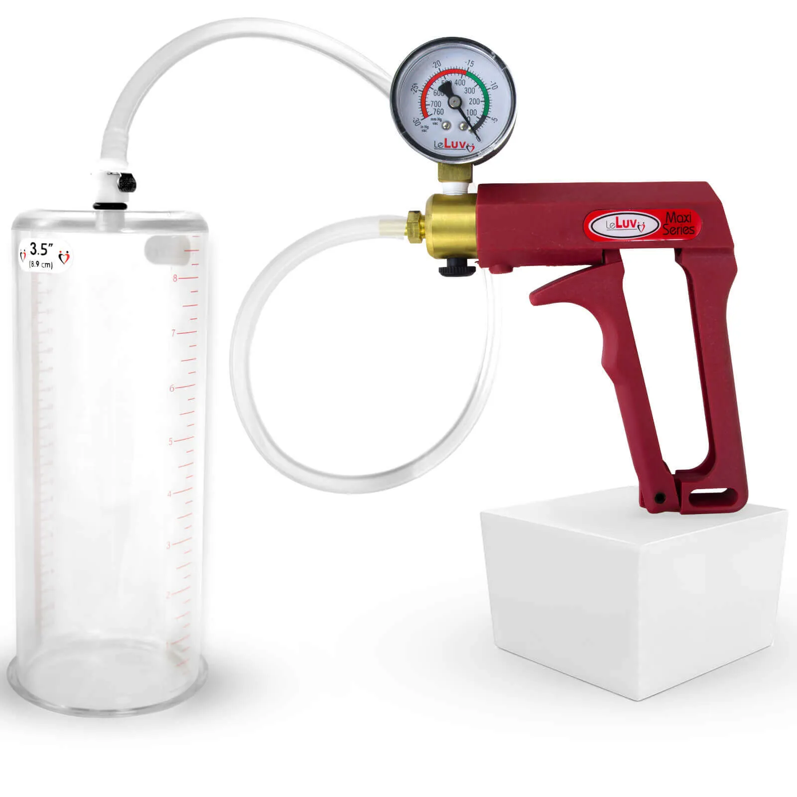 LeLuv Maxi Penis Pump with Clear Hose | Round Flange Cylinder