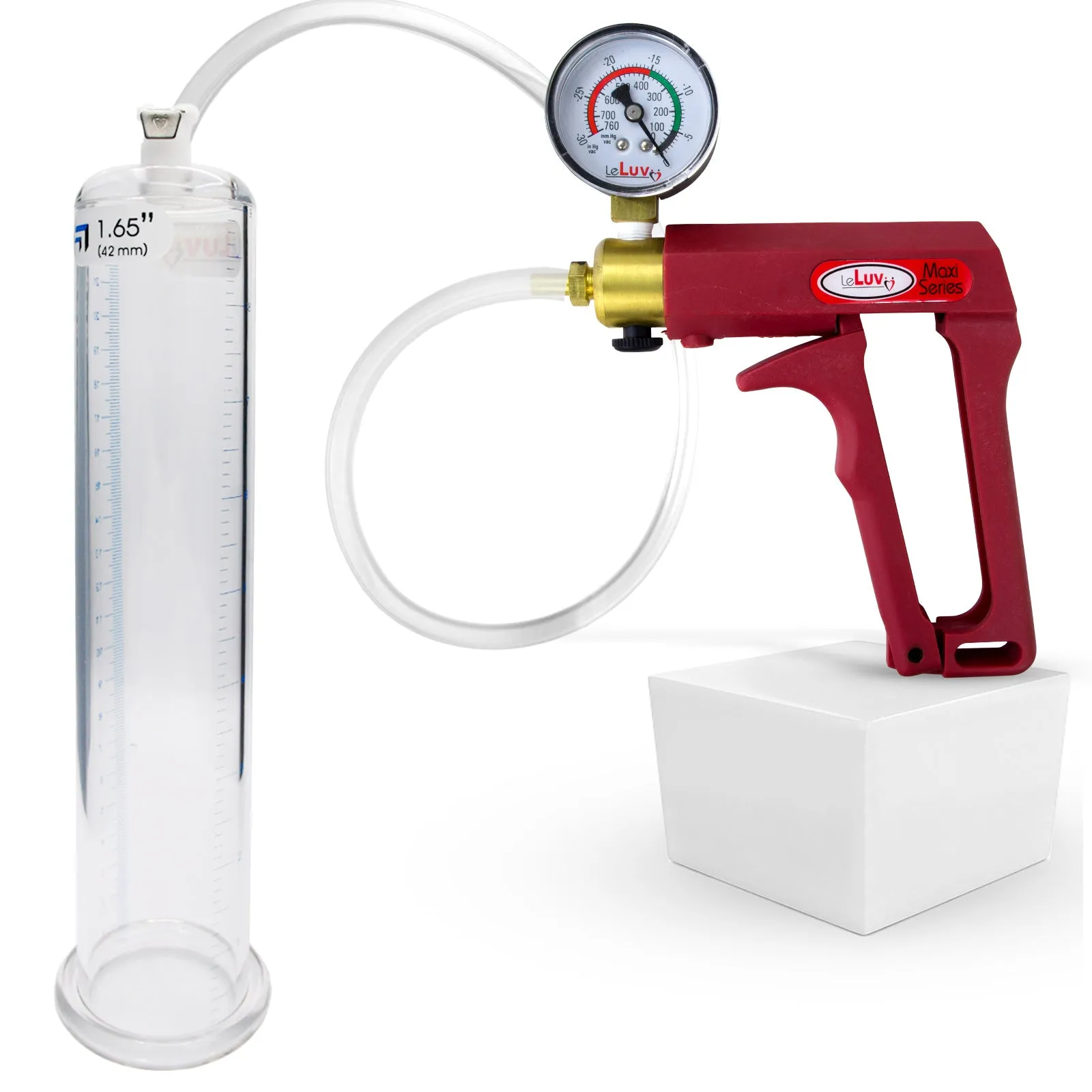 LeLuv Maxi Penis Pump with Clear Hose | Round Flange Cylinder