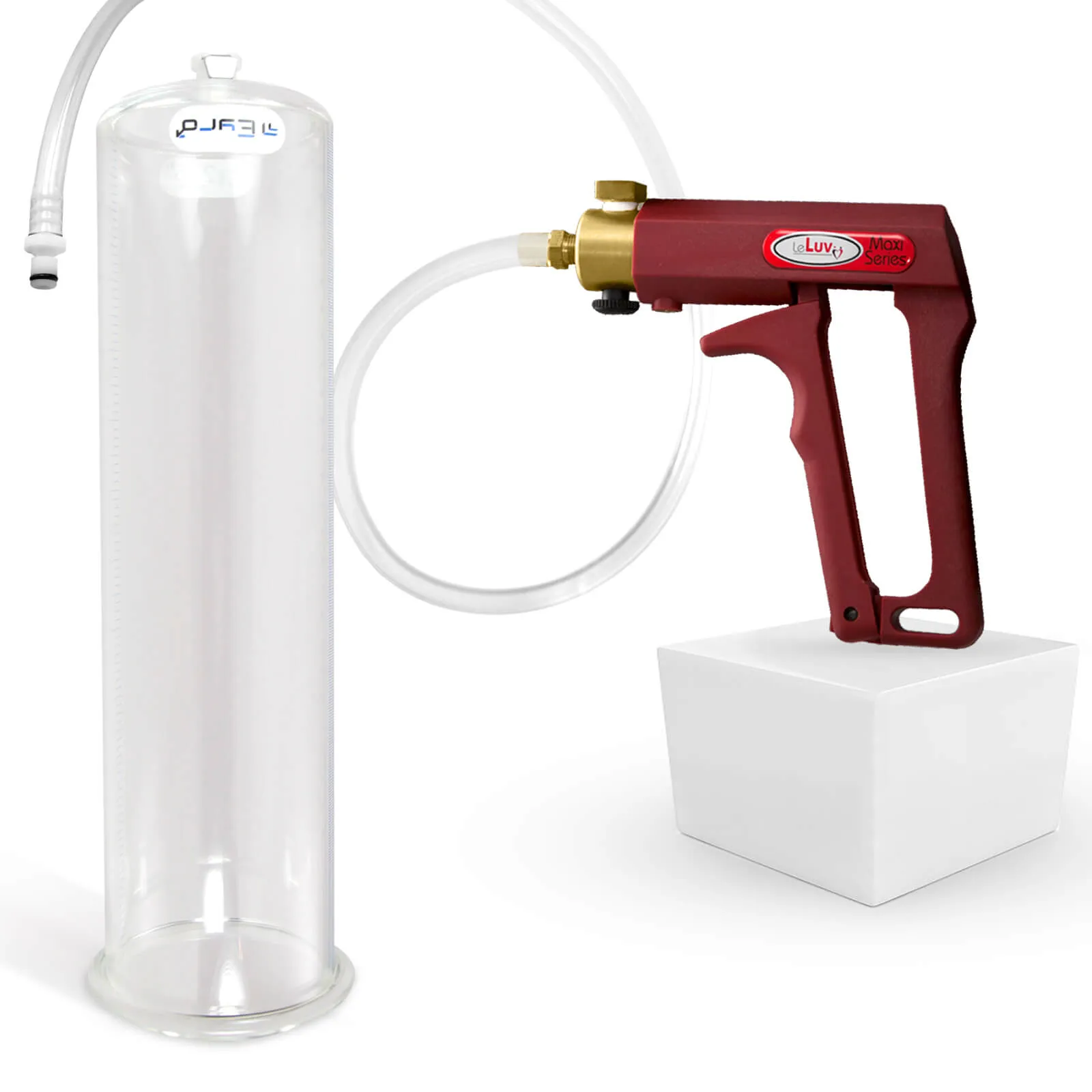 LeLuv Maxi Penis Pump with Clear Hose | Round Flange Cylinder