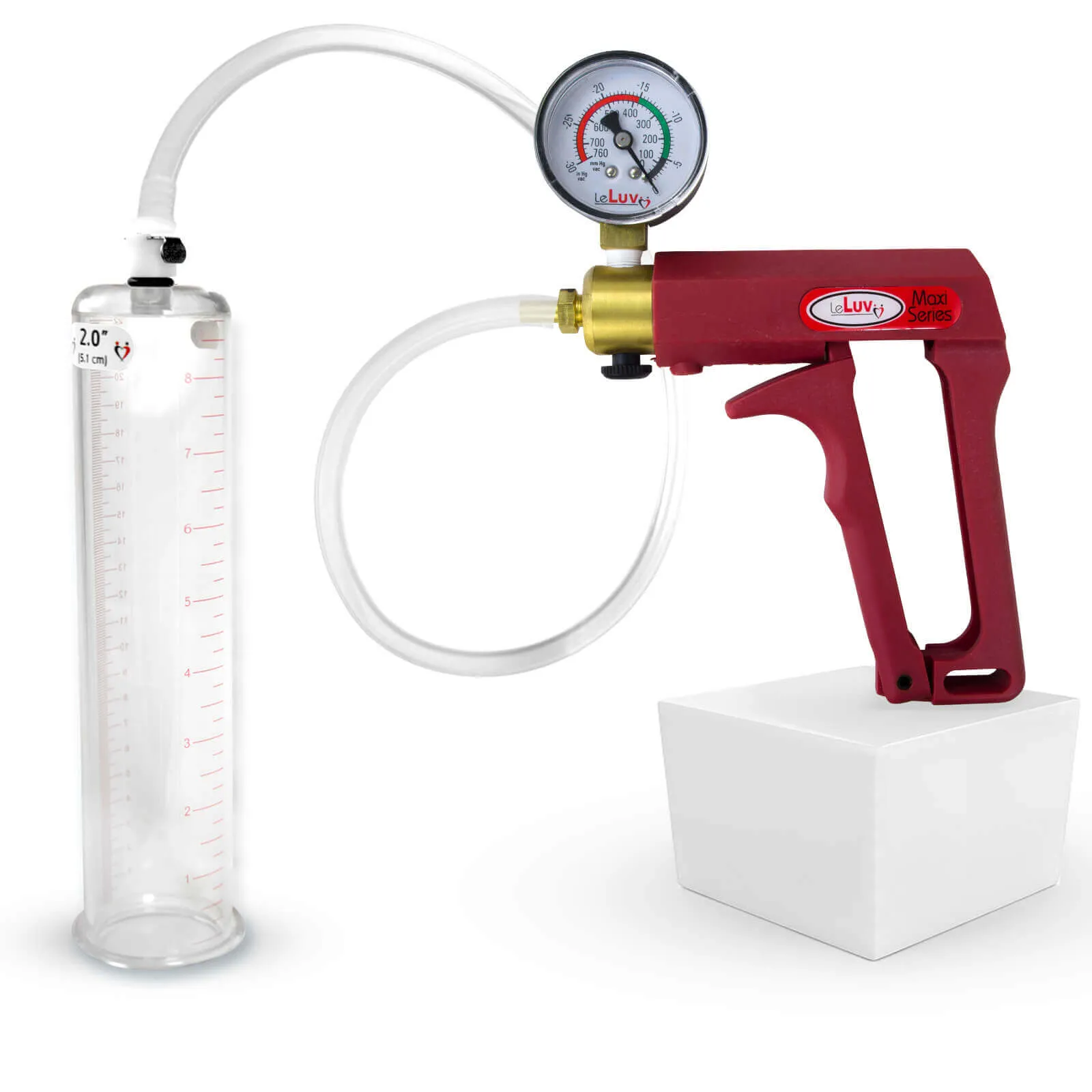 LeLuv Maxi Penis Pump with Clear Hose | Round Flange Cylinder