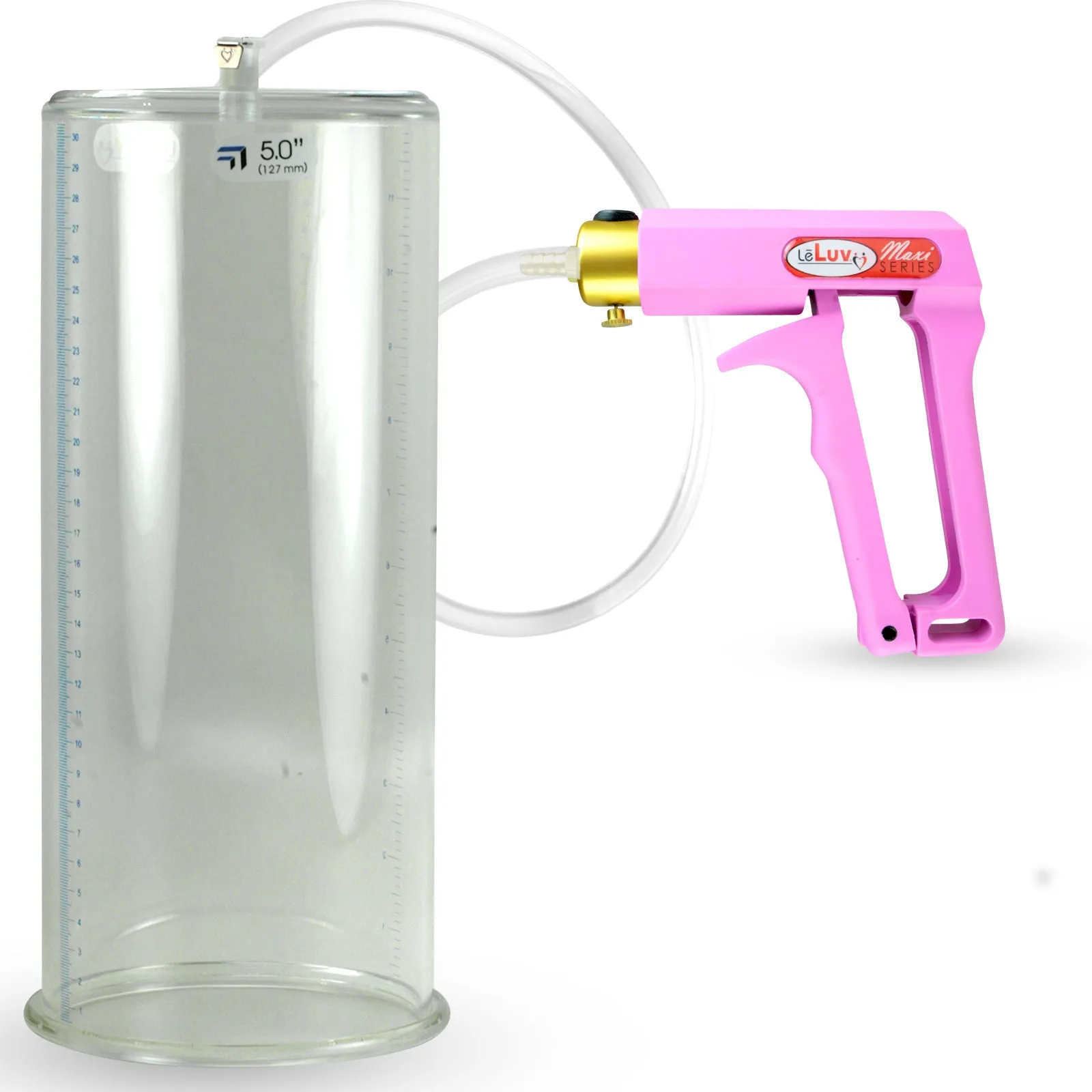LeLuv Maxi Penis Pump with Clear Hose | Round Flange Cylinder