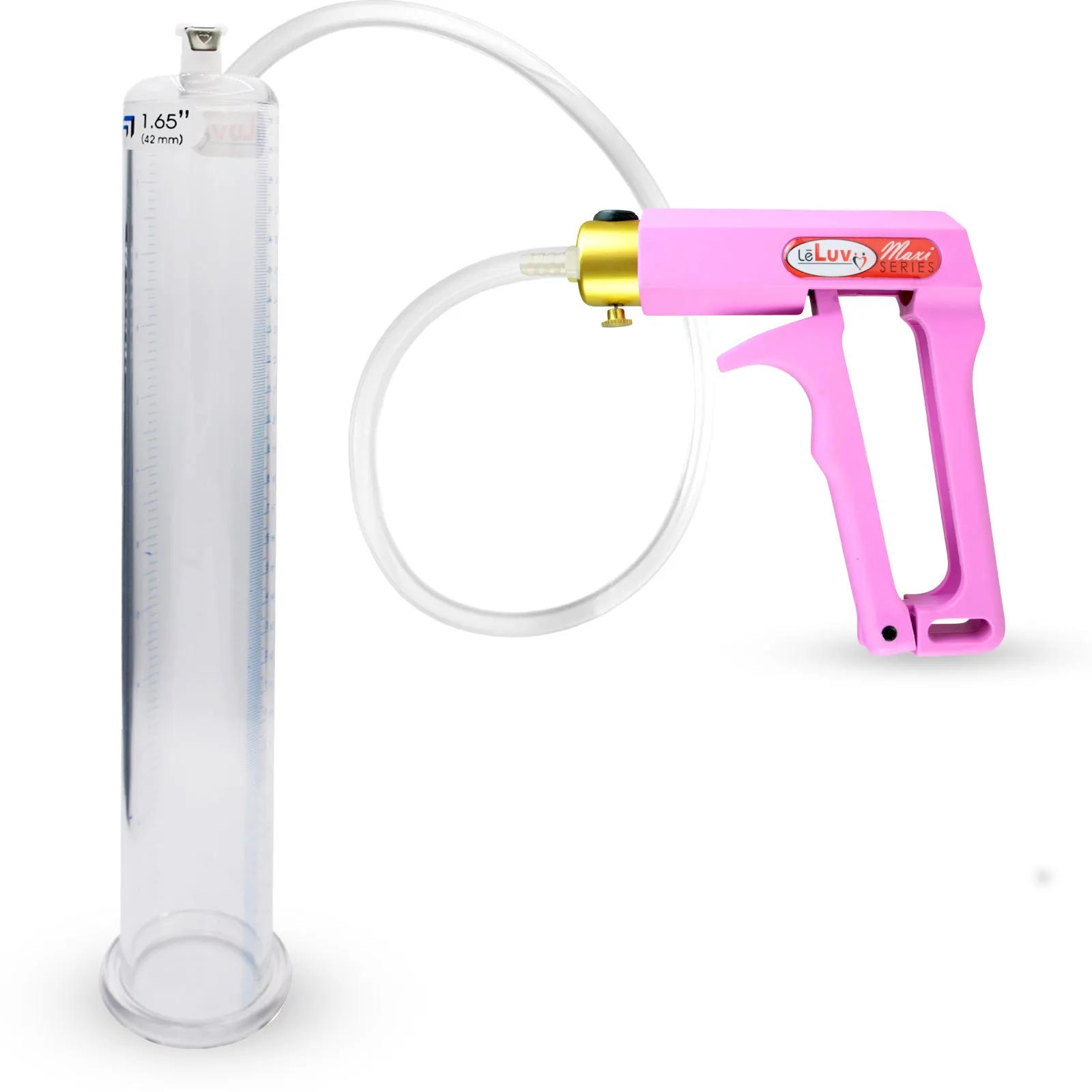 LeLuv Maxi Penis Pump with Clear Hose | Round Flange Cylinder