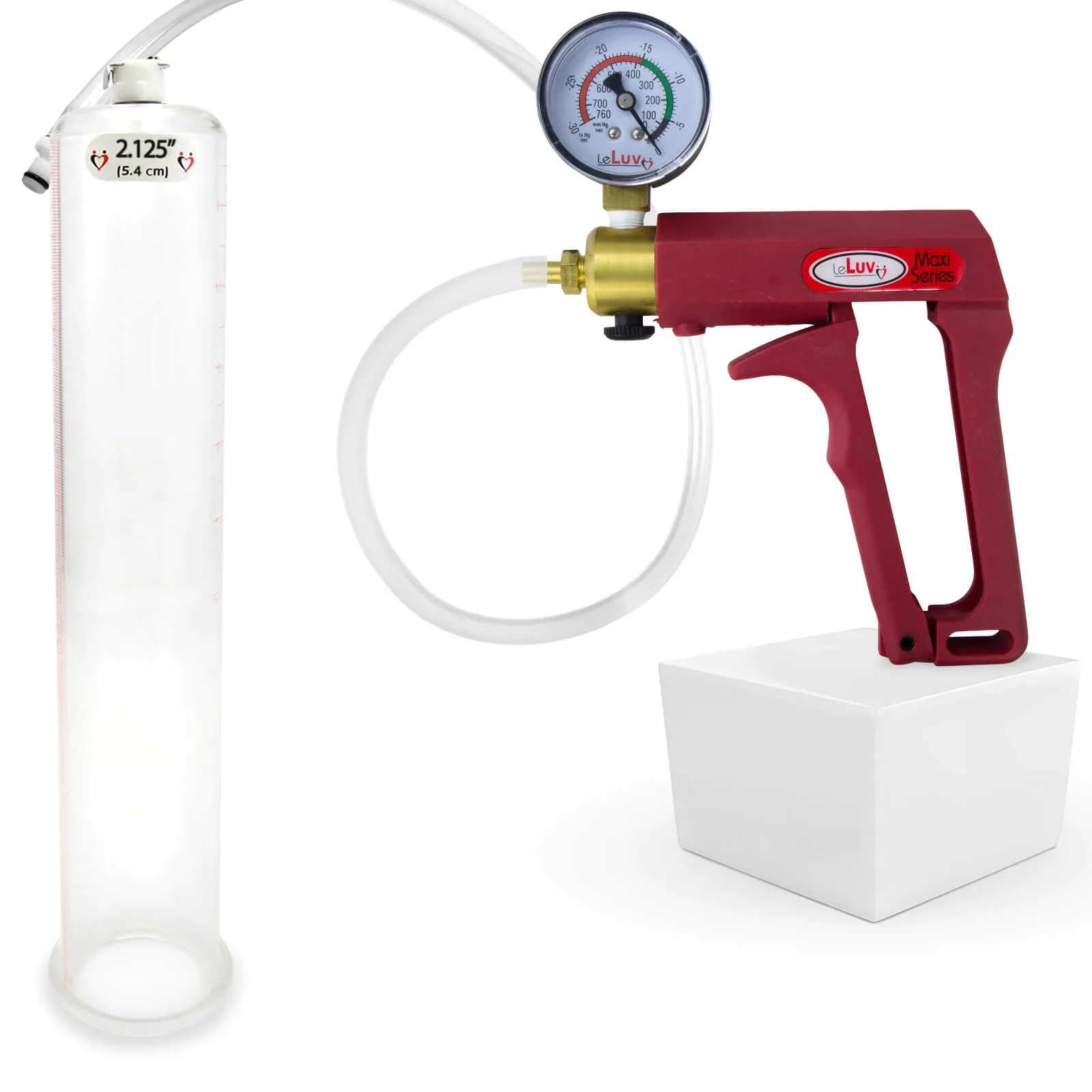 LeLuv Maxi Penis Pump with Clear Hose | Round Flange Cylinder