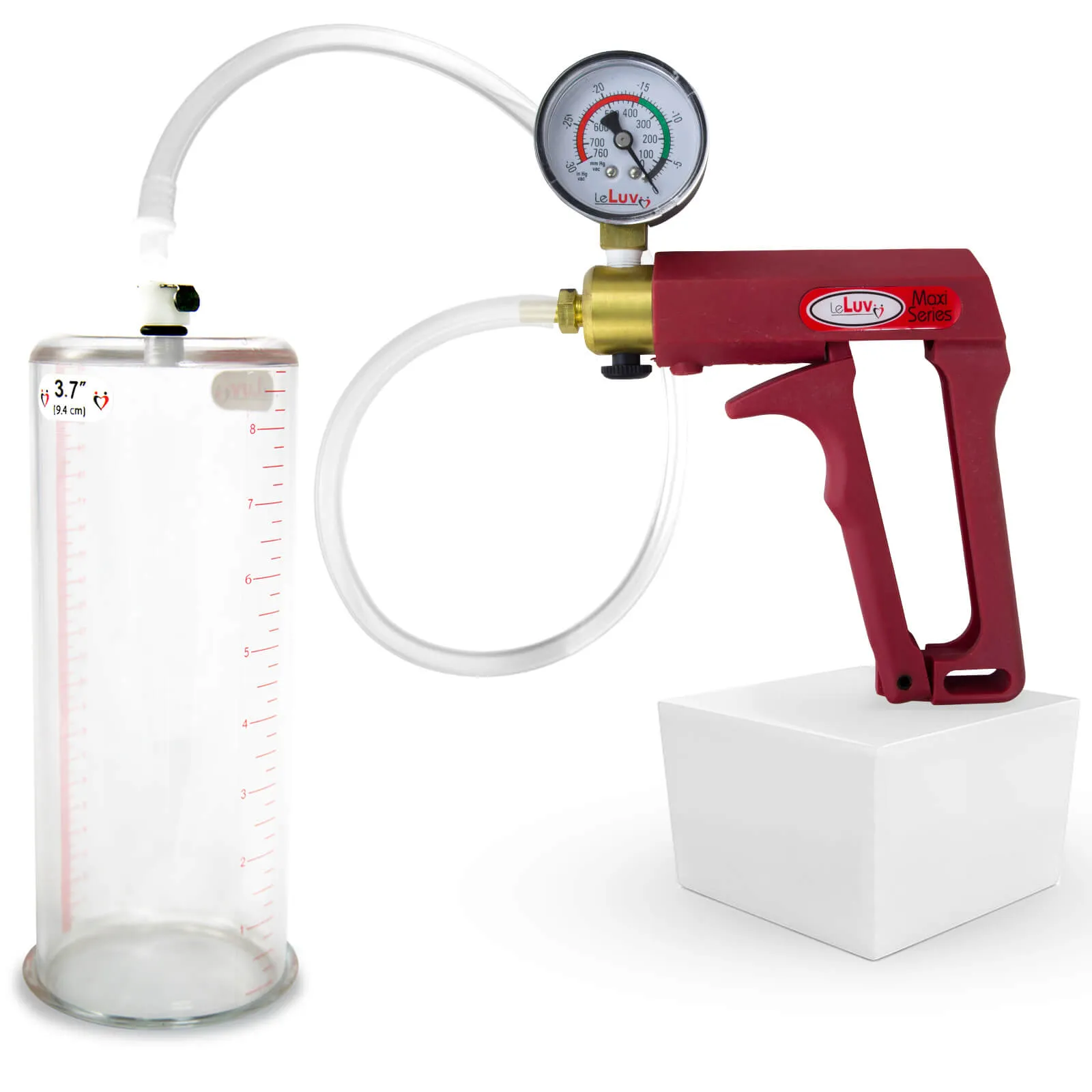 LeLuv Maxi Penis Pump with Clear Hose | Round Flange Cylinder