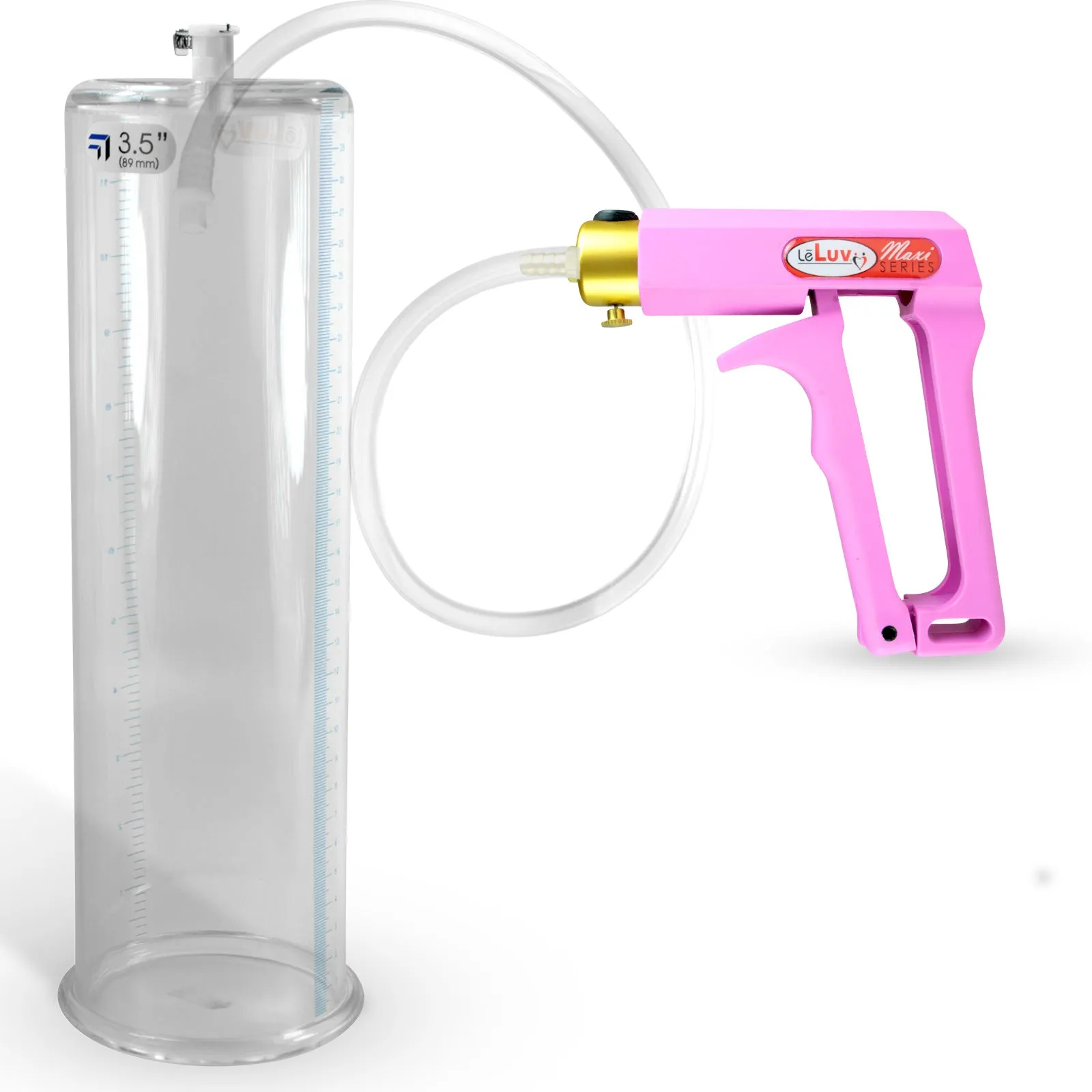 LeLuv Maxi Penis Pump with Clear Hose | Round Flange Cylinder