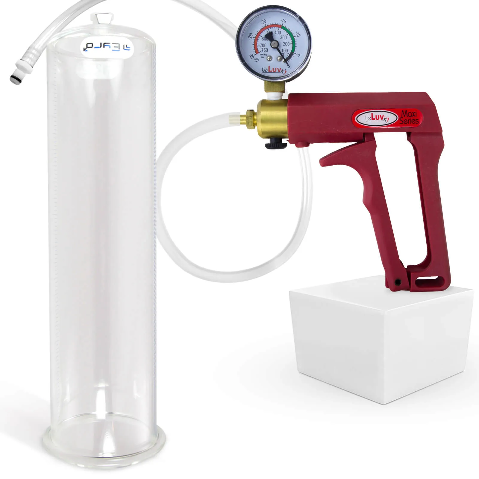 LeLuv Maxi Penis Pump with Clear Hose | Round Flange Cylinder