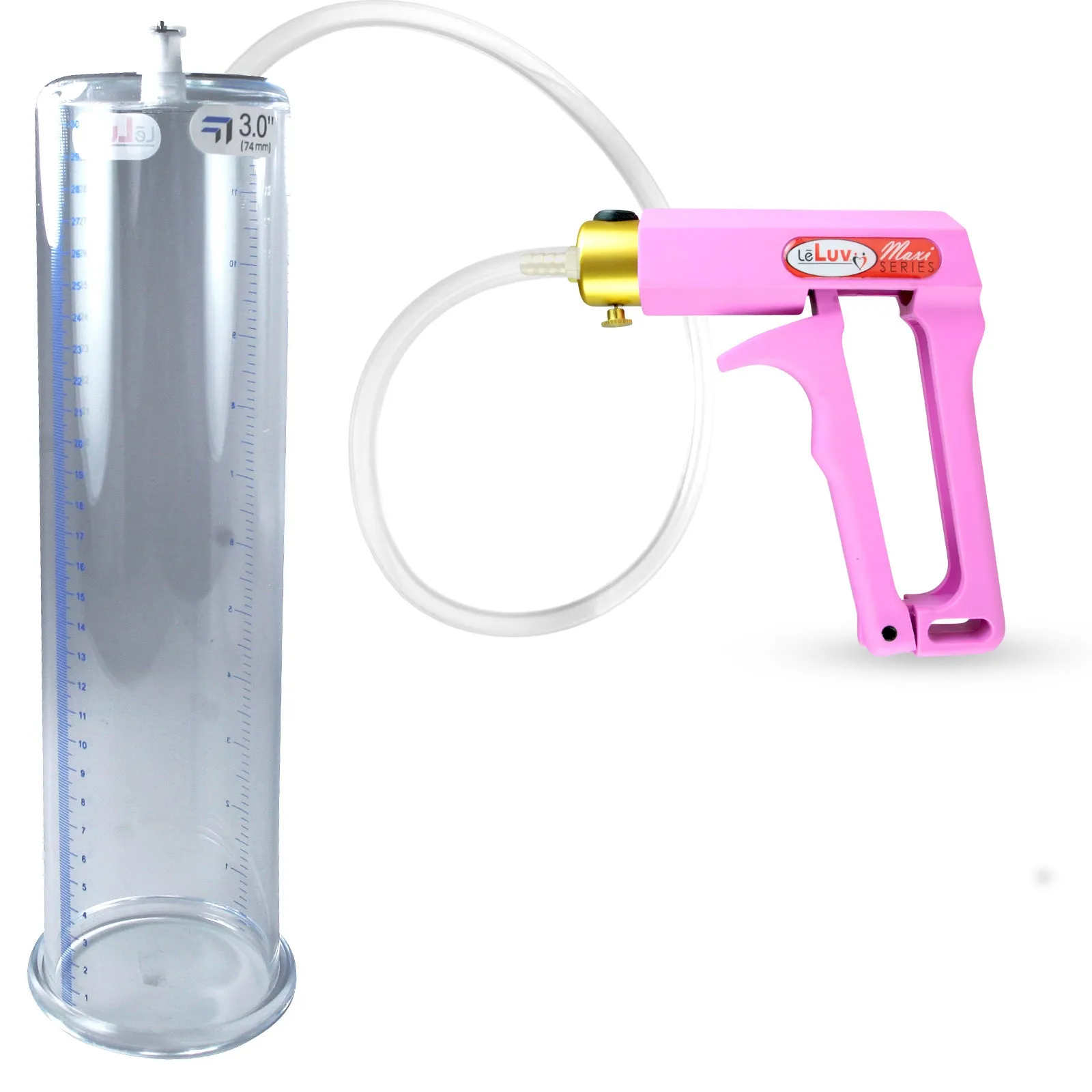 LeLuv Maxi Penis Pump with Clear Hose | Round Flange Cylinder