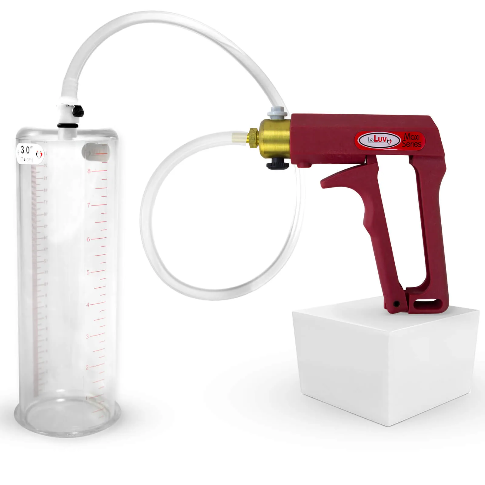 LeLuv Maxi Penis Pump with Clear Hose | Round Flange Cylinder