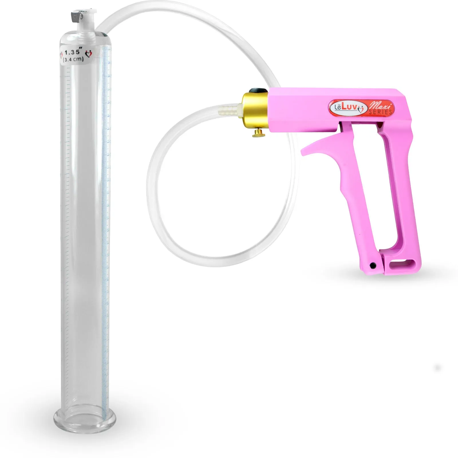LeLuv Maxi Penis Pump with Clear Hose | Round Flange Cylinder