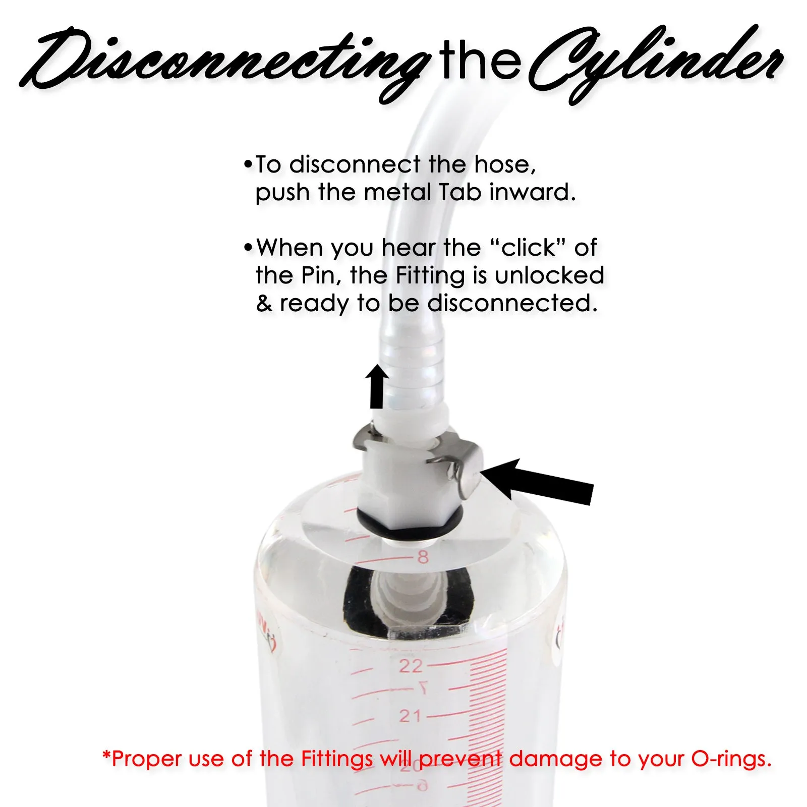 LeLuv Maxi Penis Pump with Clear Hose | Round Flange Cylinder