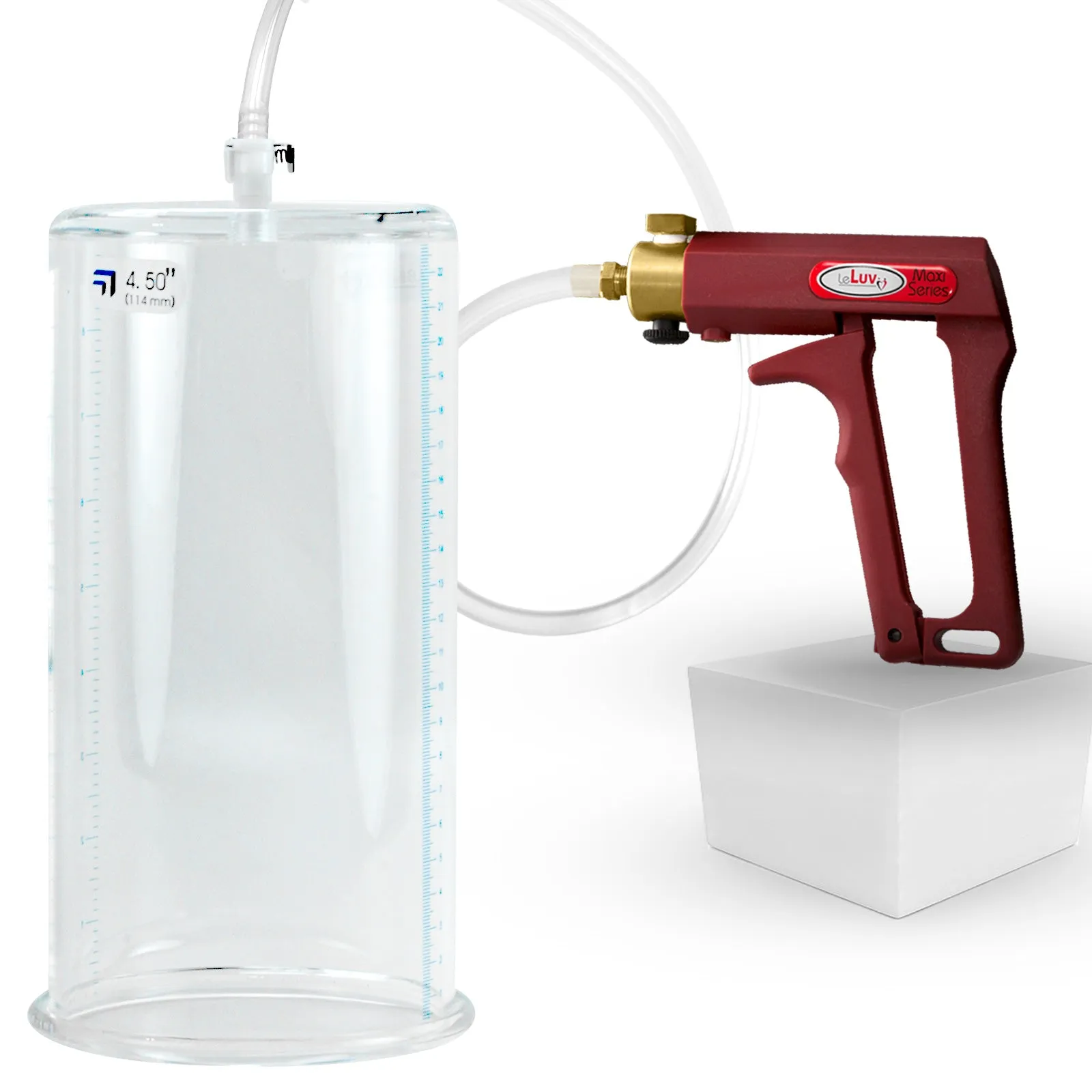 LeLuv Maxi Penis Pump with Clear Hose | Round Flange Cylinder