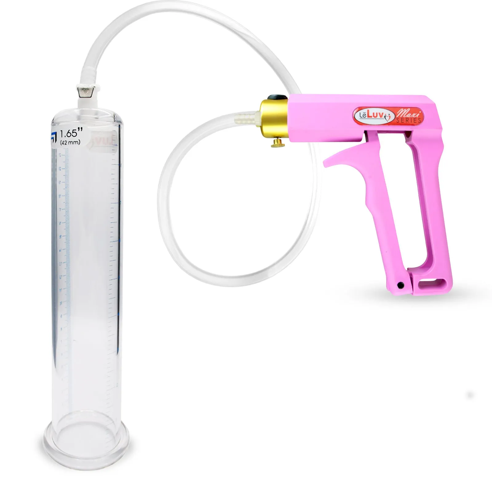 LeLuv Maxi Penis Pump with Clear Hose | Round Flange Cylinder