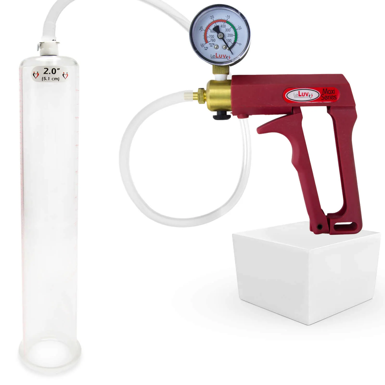 LeLuv Maxi Penis Pump with Clear Hose | Round Flange Cylinder