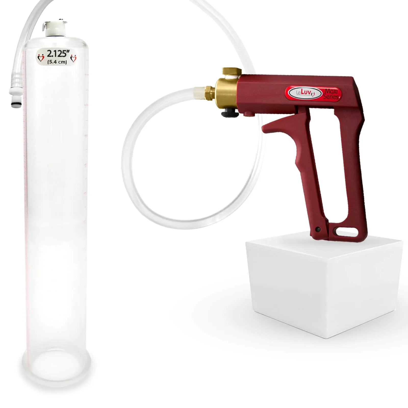 LeLuv Maxi Penis Pump with Clear Hose | Round Flange Cylinder