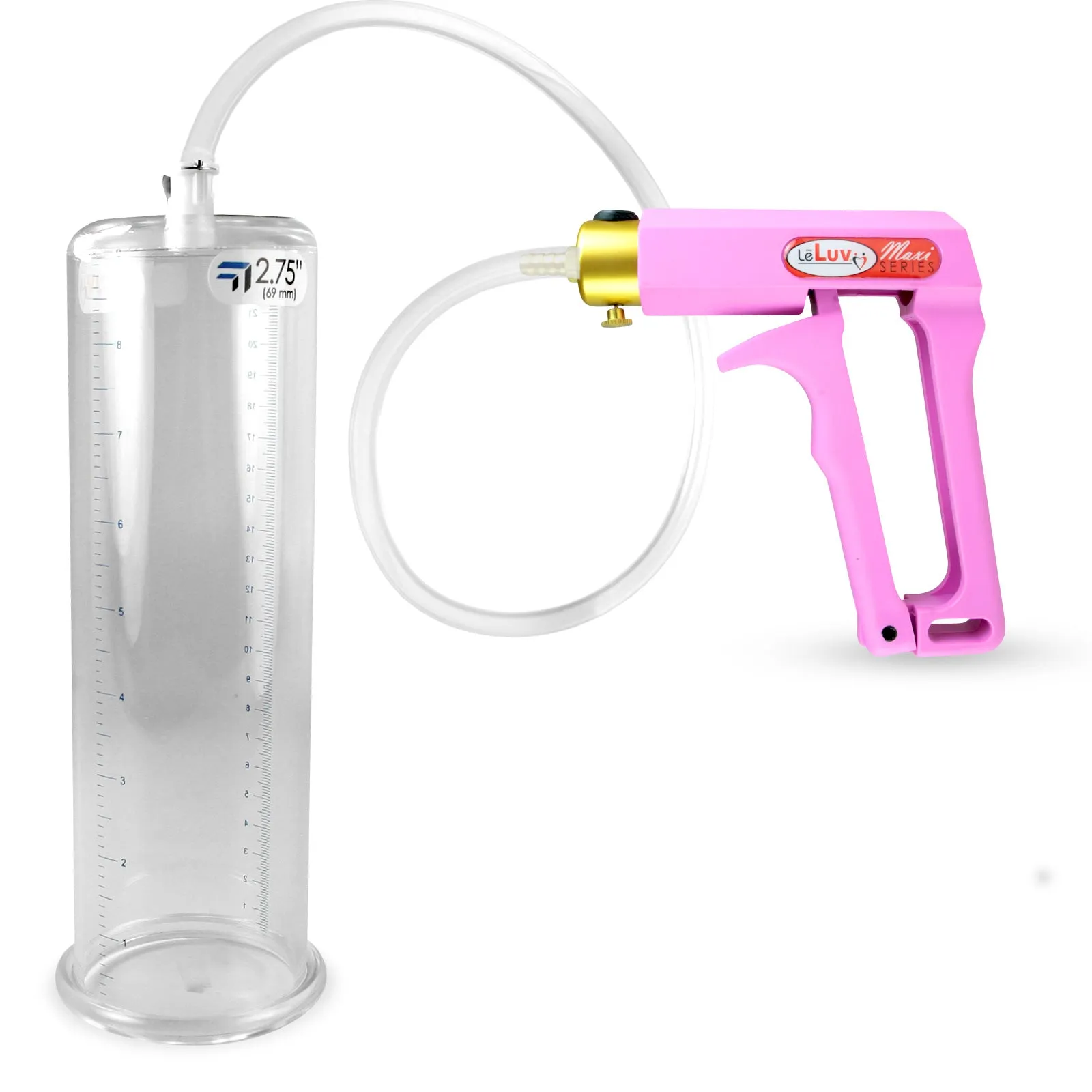 LeLuv Maxi Penis Pump with Clear Hose | Round Flange Cylinder