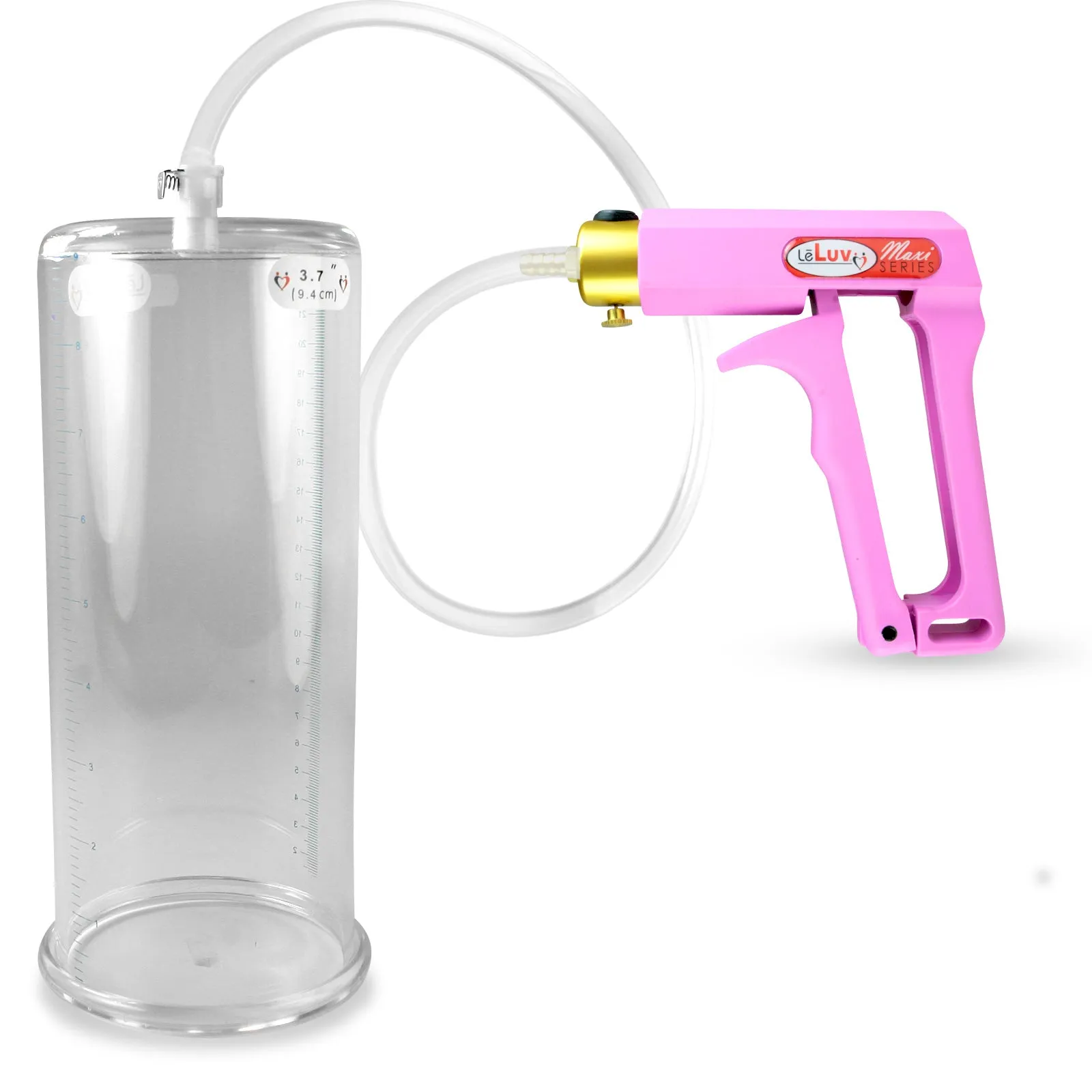 LeLuv Maxi Penis Pump with Clear Hose | Round Flange Cylinder