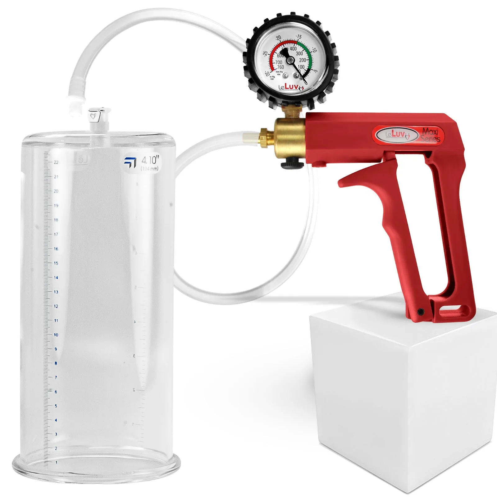 LeLuv Maxi Penis Pump with Clear Hose | Round Flange Cylinder