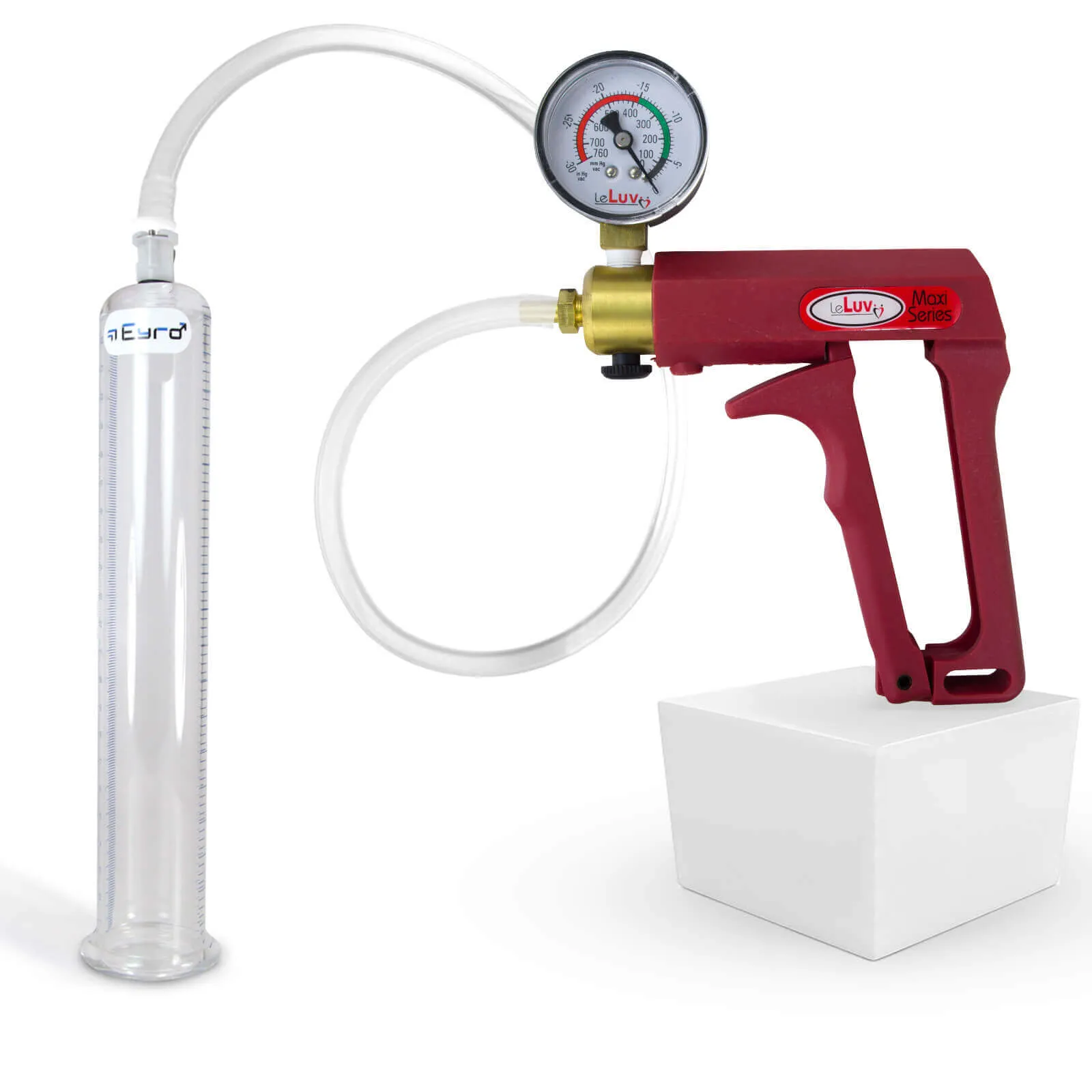 LeLuv Maxi Penis Pump with Clear Hose | Round Flange Cylinder