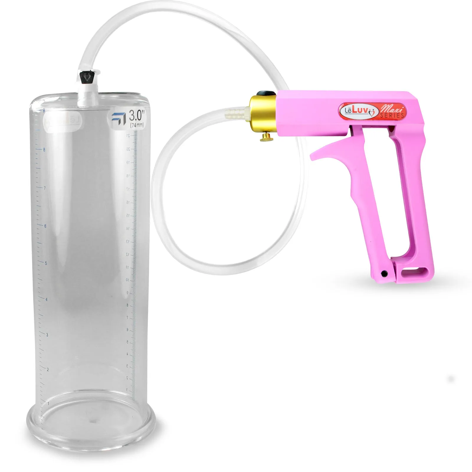 LeLuv Maxi Penis Pump with Clear Hose | Round Flange Cylinder