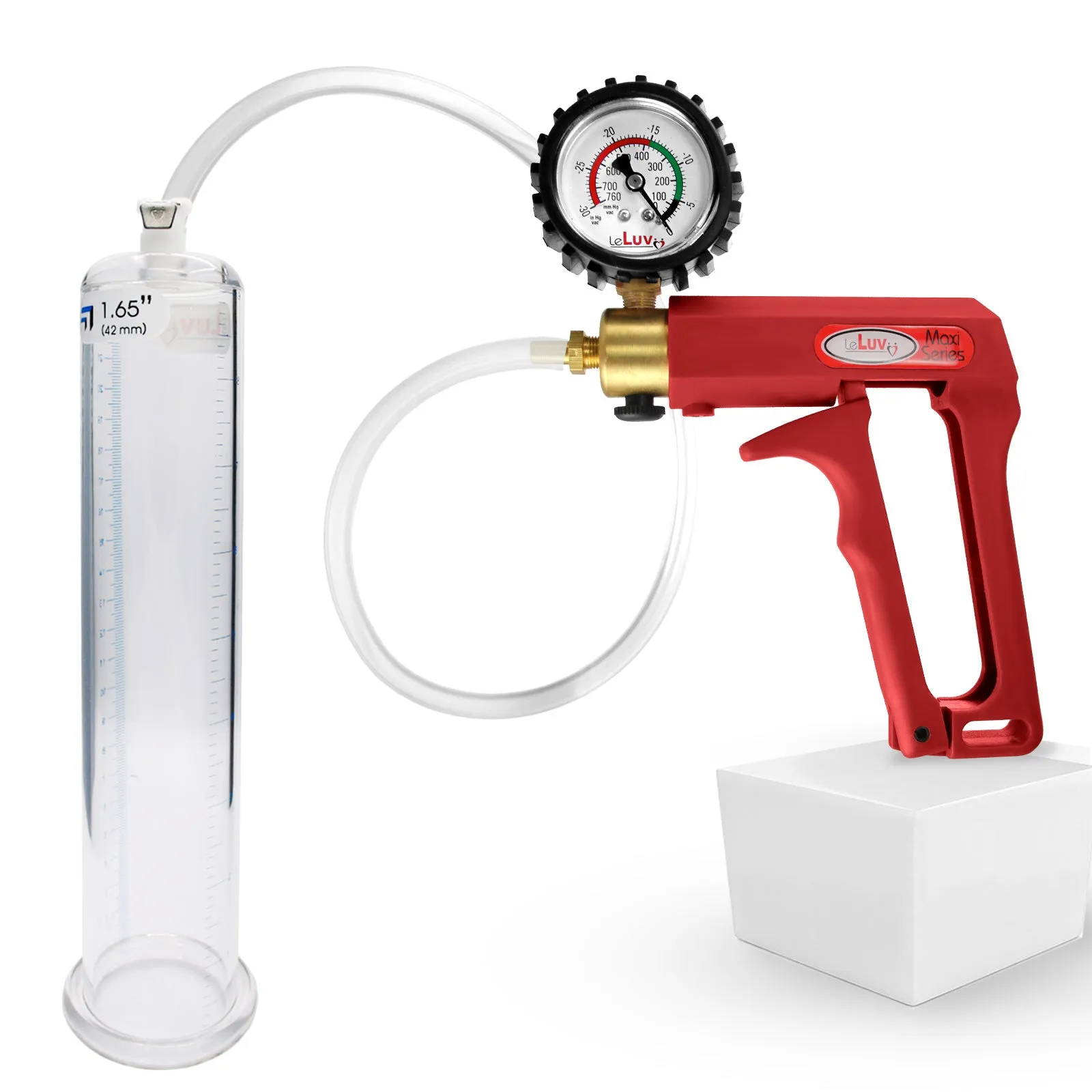 LeLuv Maxi Penis Pump with Clear Hose | Round Flange Cylinder
