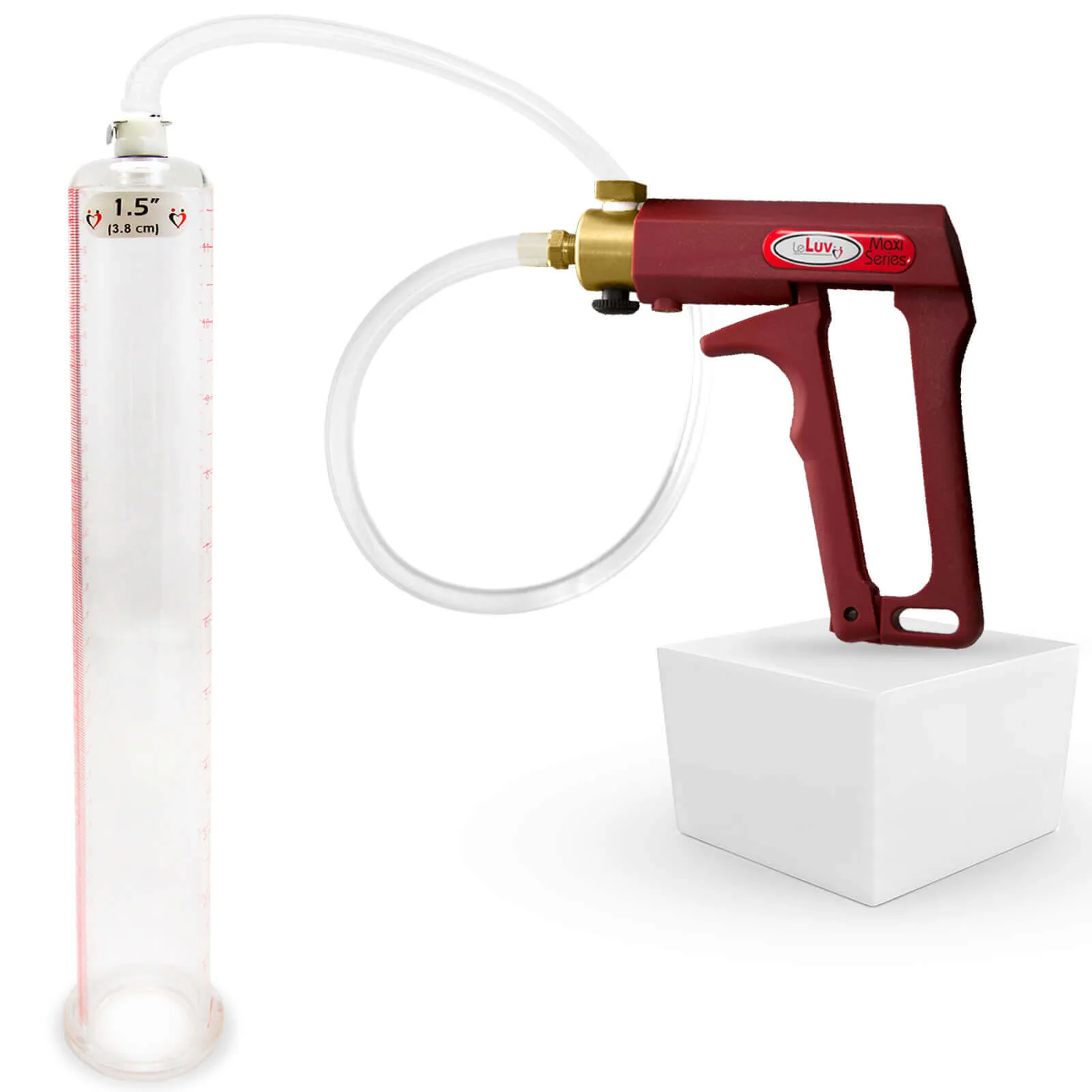 LeLuv Maxi Penis Pump with Clear Hose | Round Flange Cylinder