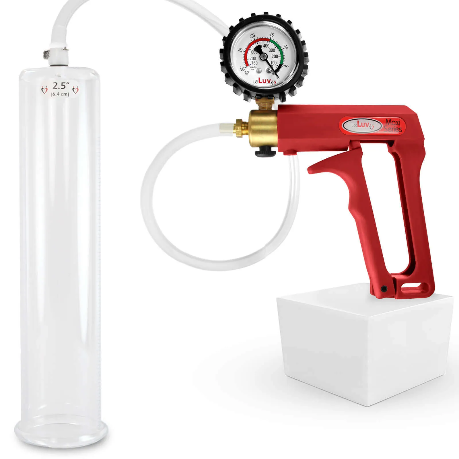 LeLuv Maxi Penis Pump with Clear Hose | Round Flange Cylinder
