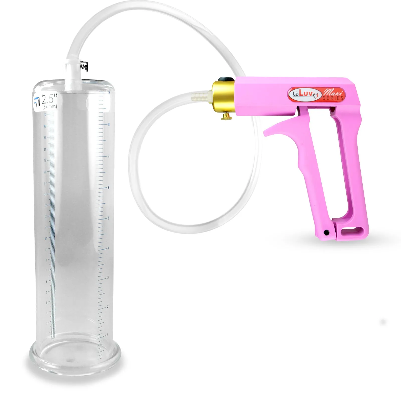 LeLuv Maxi Penis Pump with Clear Hose | Round Flange Cylinder