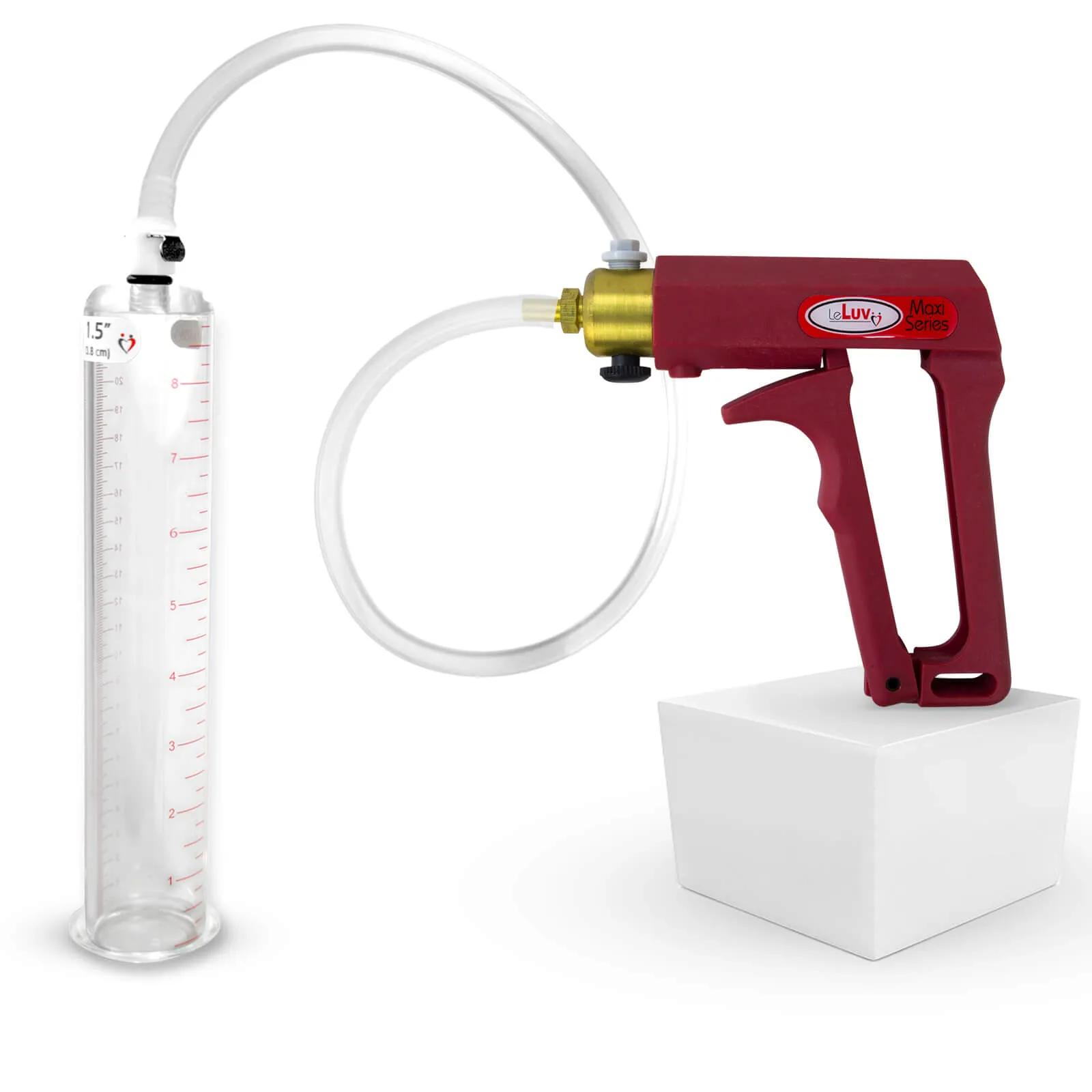 LeLuv Maxi Penis Pump with Clear Hose | Round Flange Cylinder