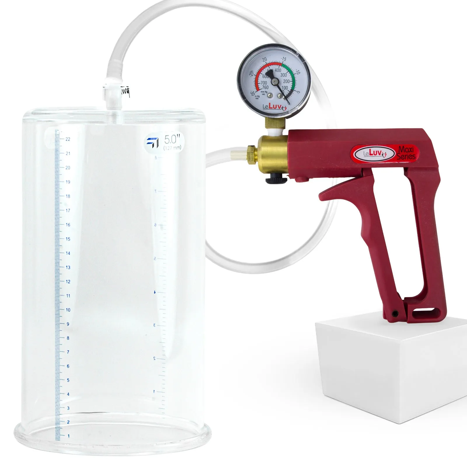 LeLuv Maxi Penis Pump with Clear Hose | Round Flange Cylinder