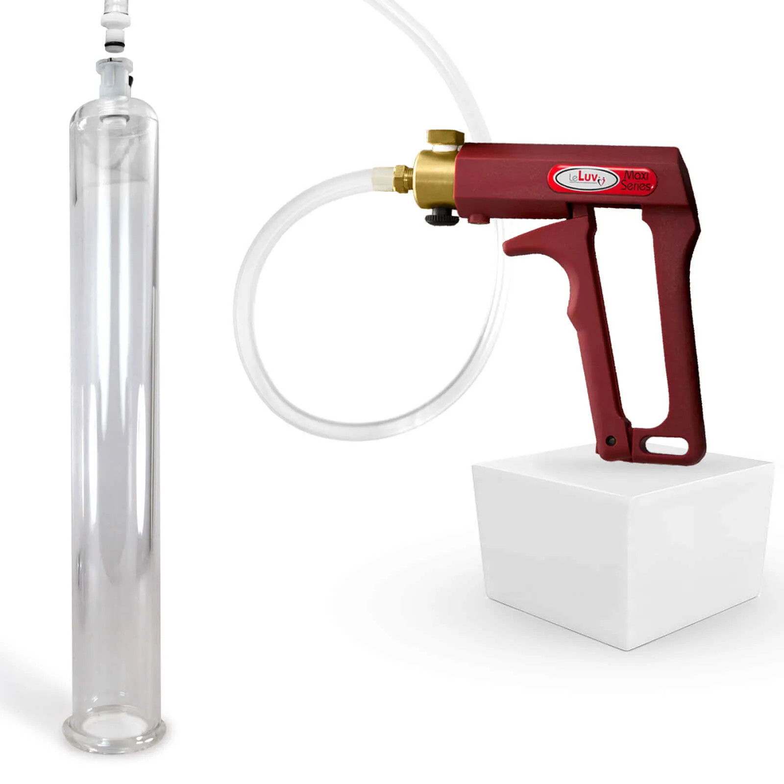 LeLuv Maxi Penis Pump with Clear Hose | Round Flange Cylinder