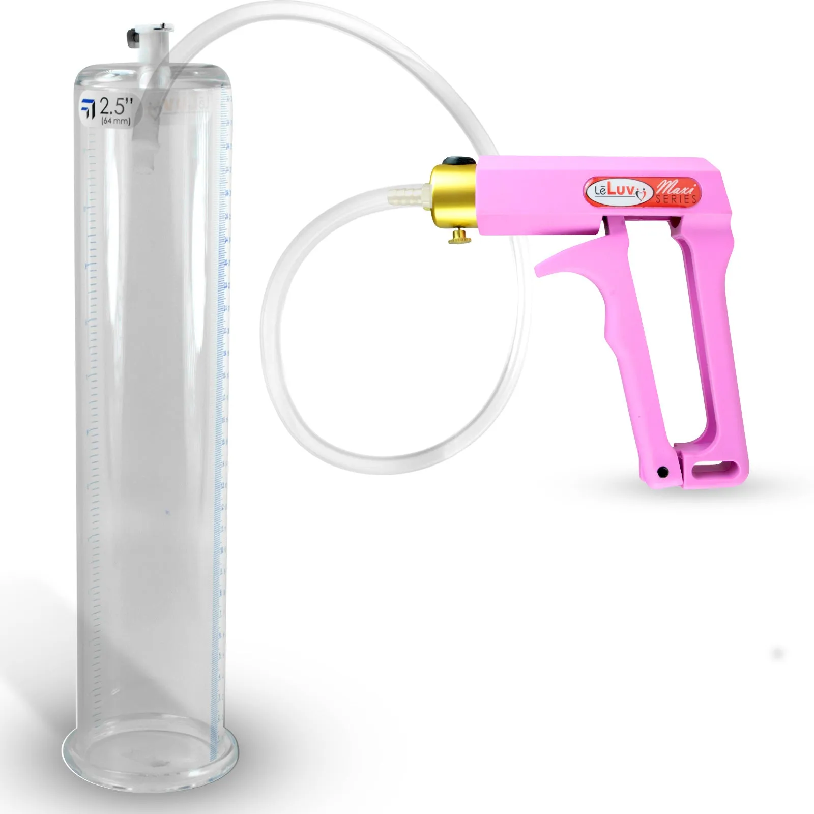 LeLuv Maxi Penis Pump with Clear Hose | Round Flange Cylinder