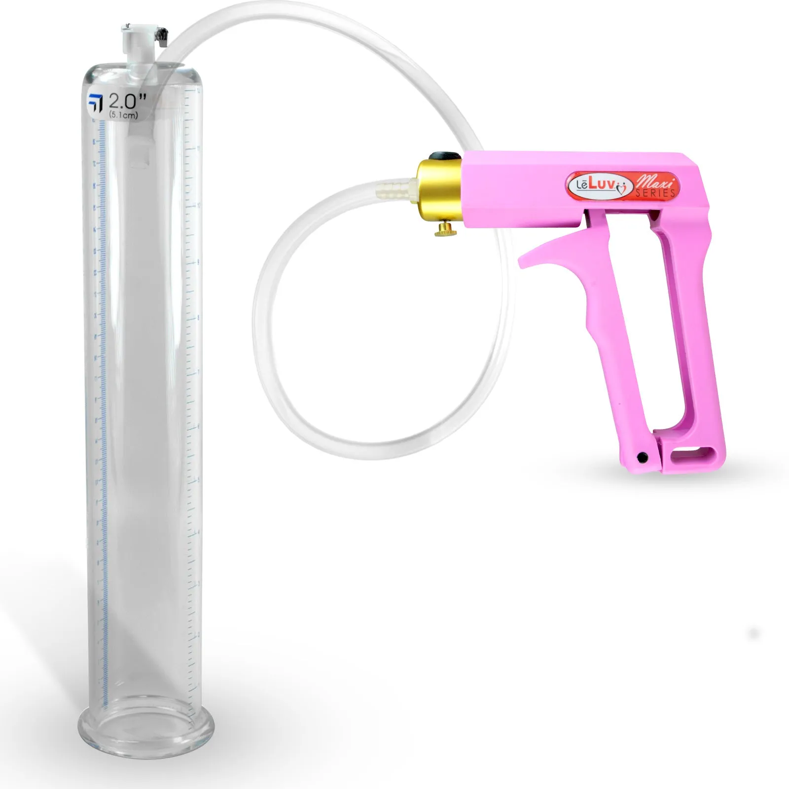 LeLuv Maxi Penis Pump with Clear Hose | Round Flange Cylinder