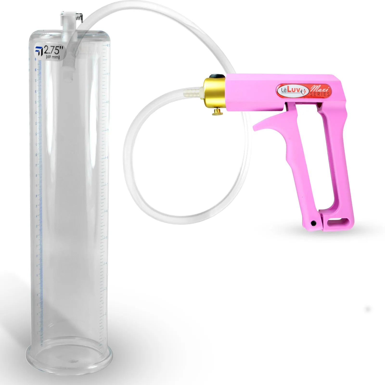 LeLuv Maxi Penis Pump with Clear Hose | Round Flange Cylinder