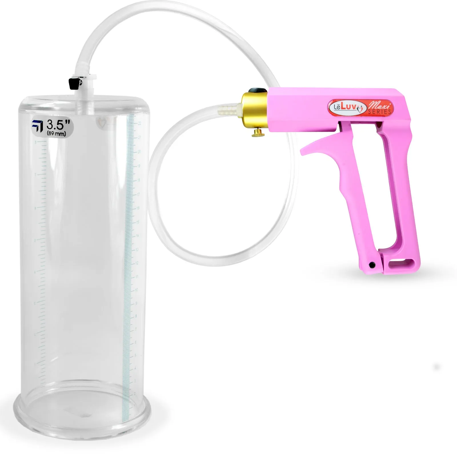 LeLuv Maxi Penis Pump with Clear Hose | Round Flange Cylinder