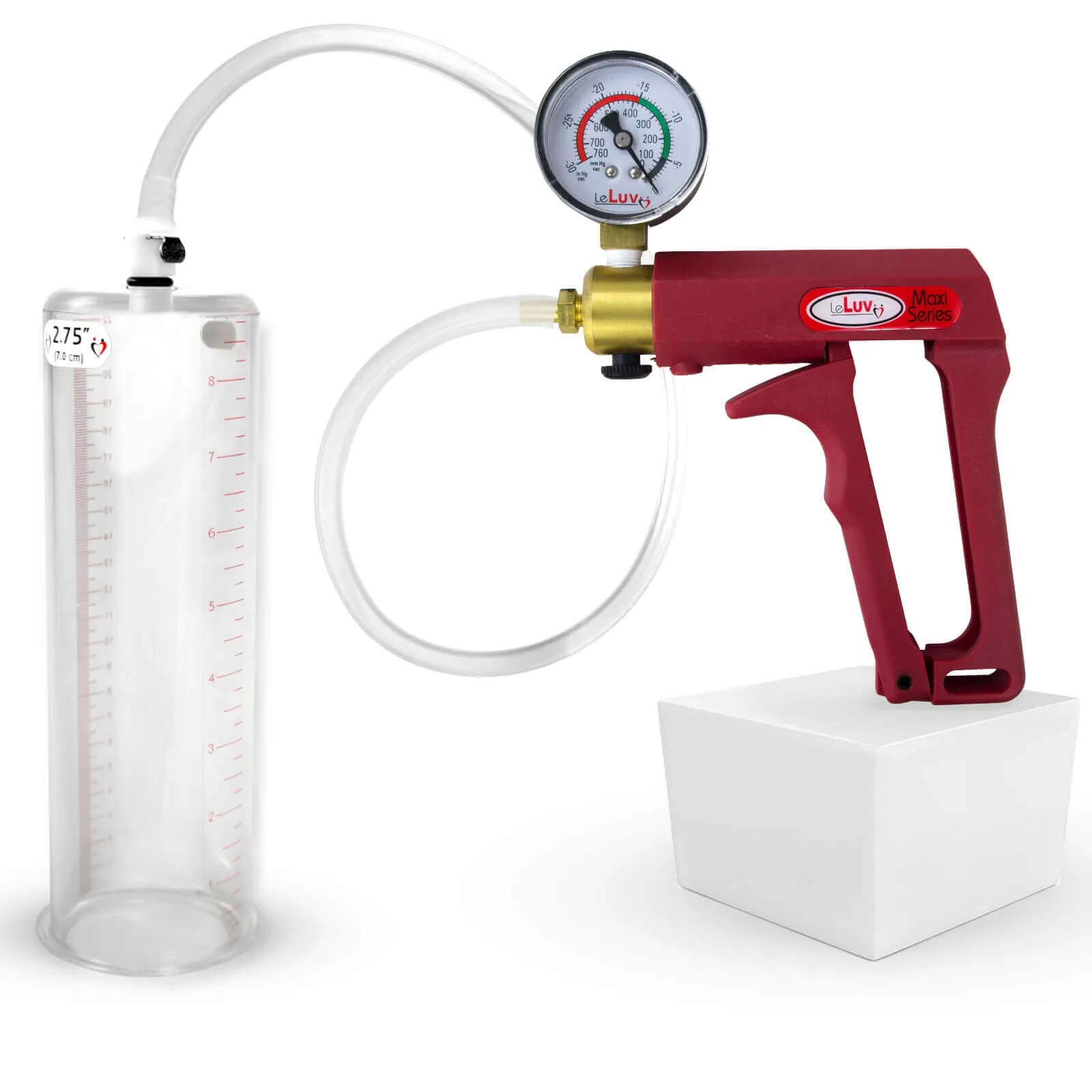 LeLuv Maxi Penis Pump with Clear Hose | Round Flange Cylinder