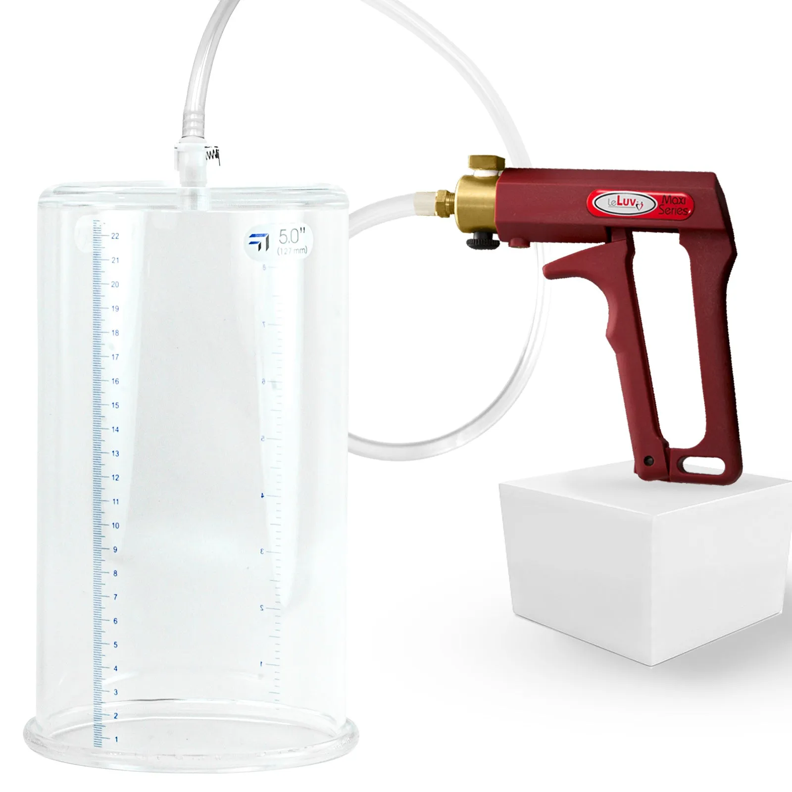 LeLuv Maxi Penis Pump with Clear Hose | Round Flange Cylinder