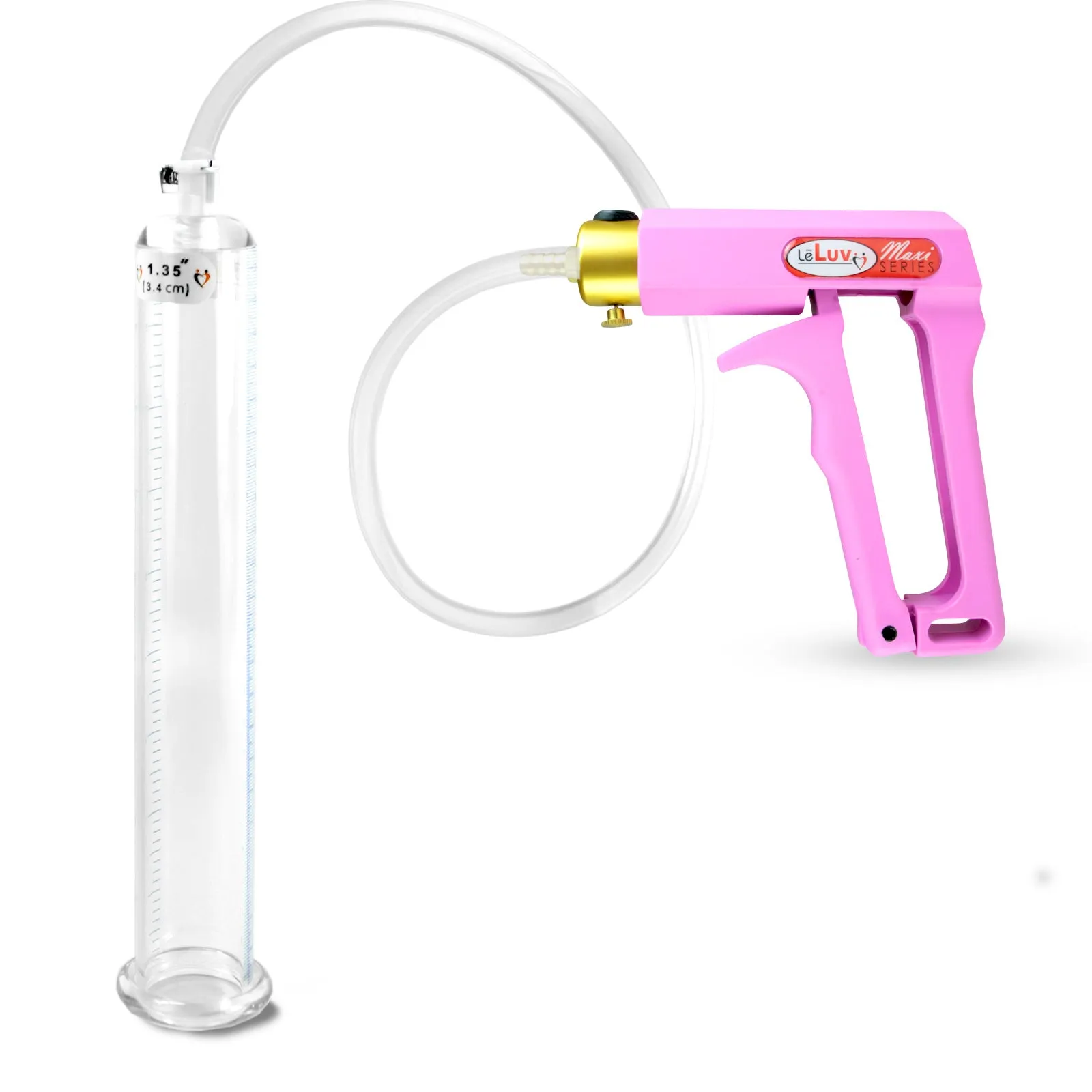 LeLuv Maxi Penis Pump with Clear Hose | Round Flange Cylinder